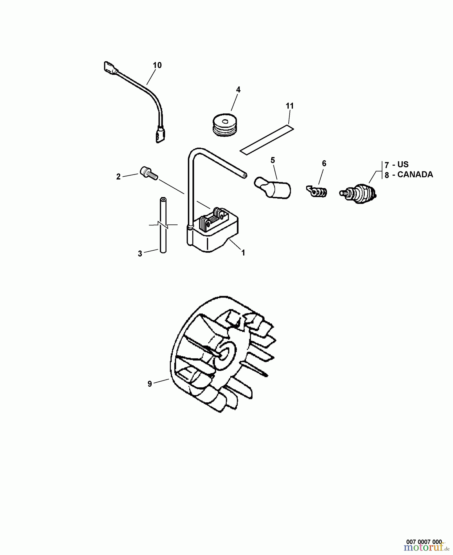 Echo Trimmer, Faden / Bürste GT-200R - Echo String Trimmer, S/N: 05001001 - 05999999 Ignition
