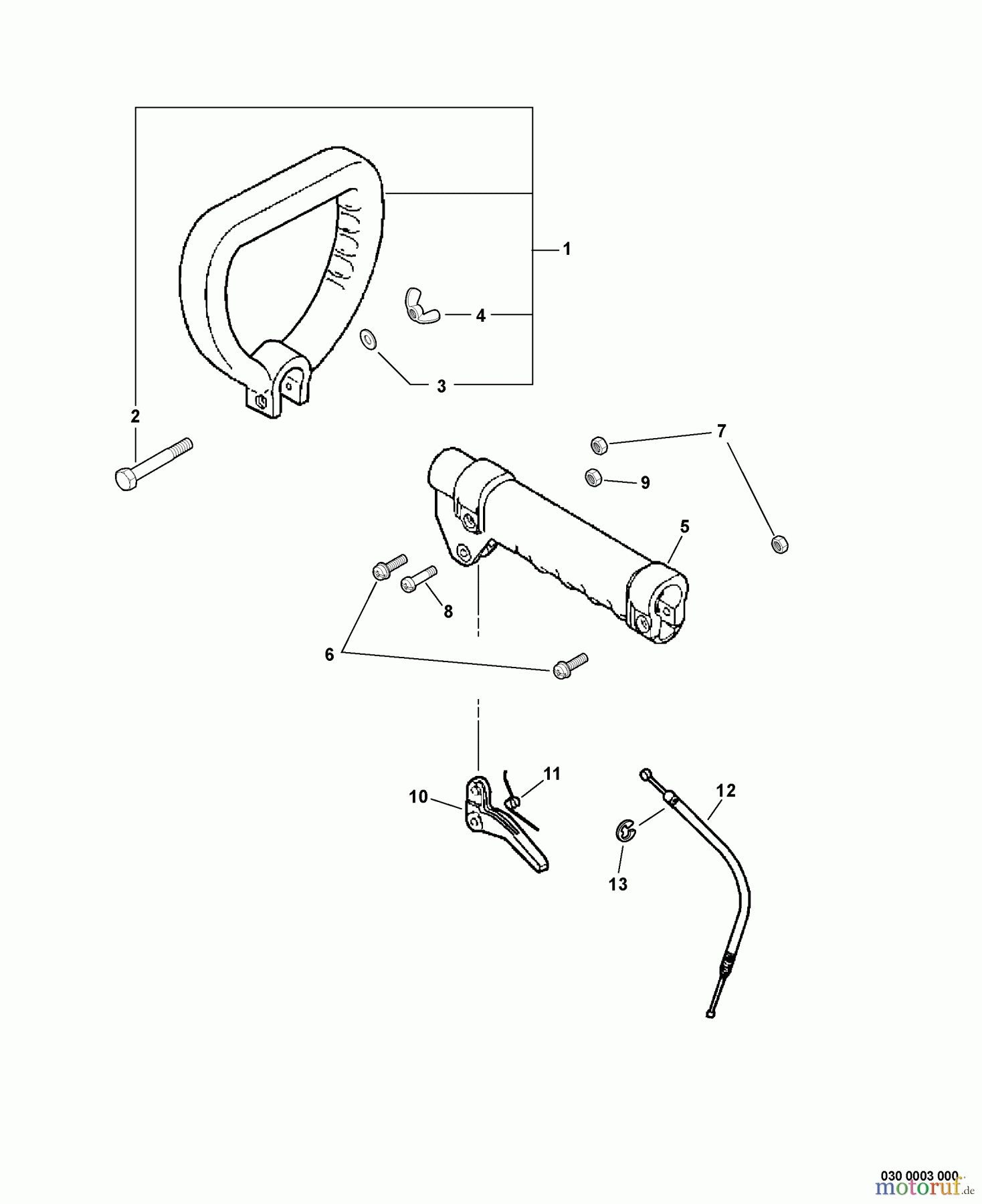 Echo Trimmer, Faden / Bürste GT-201i - Echo String Trimmer, S/N: 06001001 - 06999999 Handles, Throttle Cable