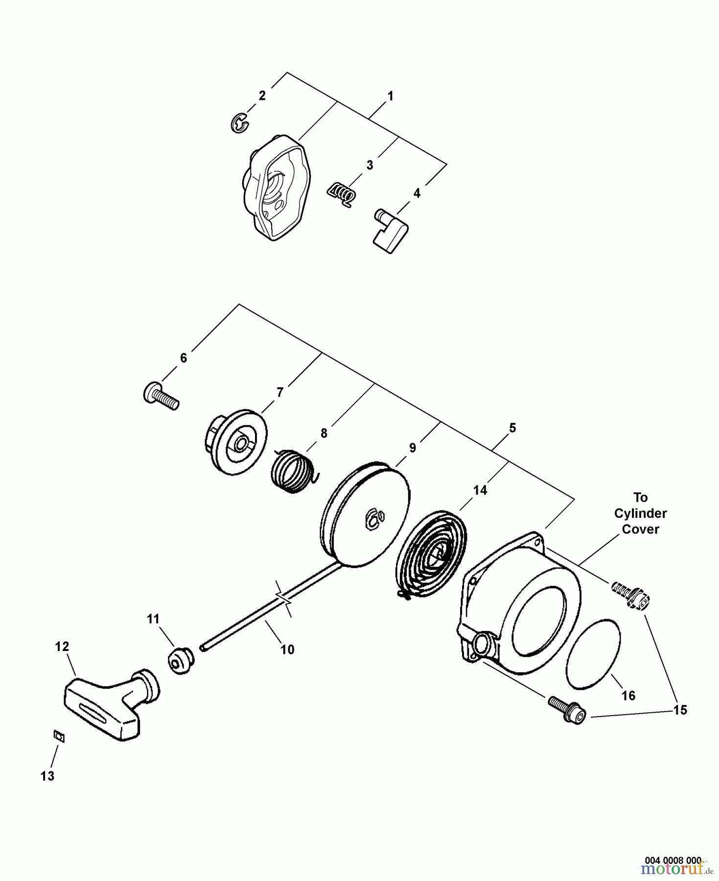 Echo Trimmer, Faden / Bürste GT-200R - Echo String Trimmer, S/N: 08001001 - 08999999 Starter -- i-30