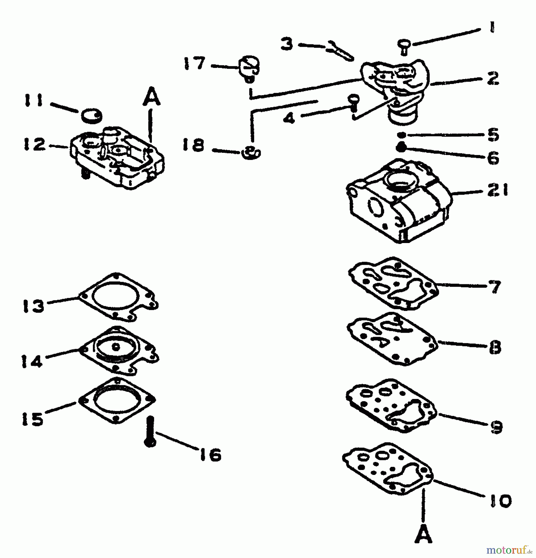  Echo Trimmer, Faden / Bürste GT-2102 - Echo String Trimmer Carburetor  S/N: 051001 - 999999