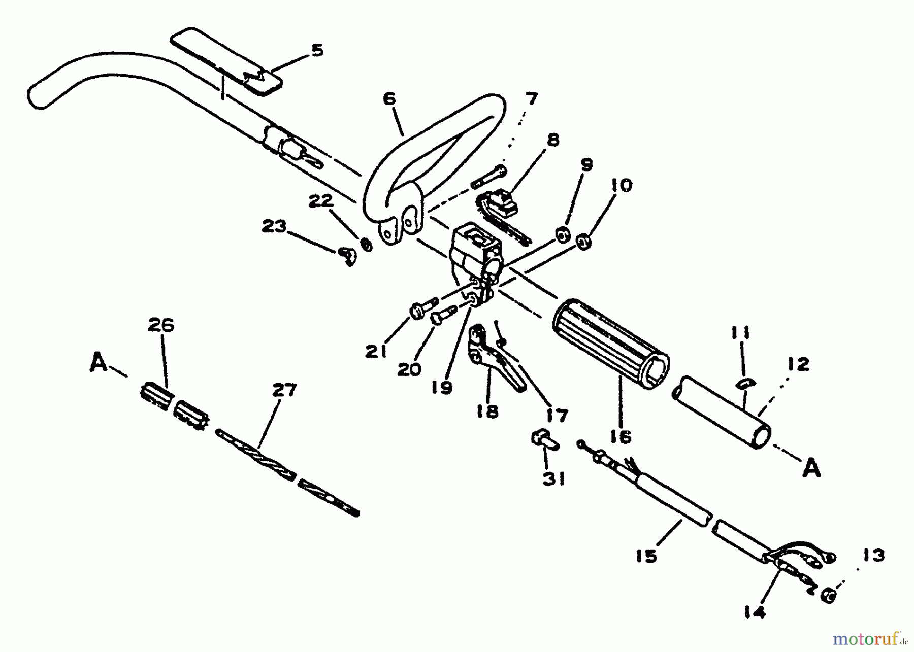 Echo Trimmer, Faden / Bürste GT-2102 - Echo String Trimmer Driveshaft, Handles, Ignition Switch, Throttle