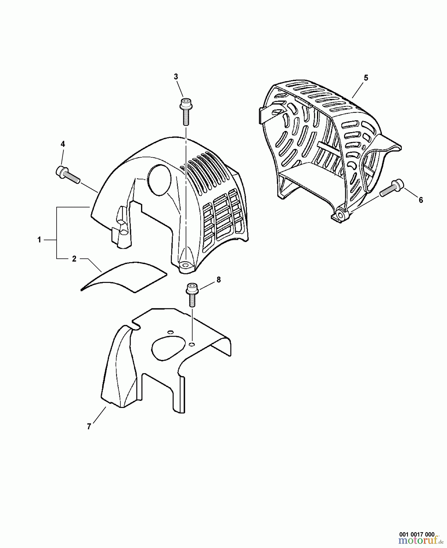Echo Trimmer, Faden / Bürste GT-251E - Echo String Trimmer, S/N:10001001 - 10999999 Engine Cover, Cylinder Cover, Exhaust Cover