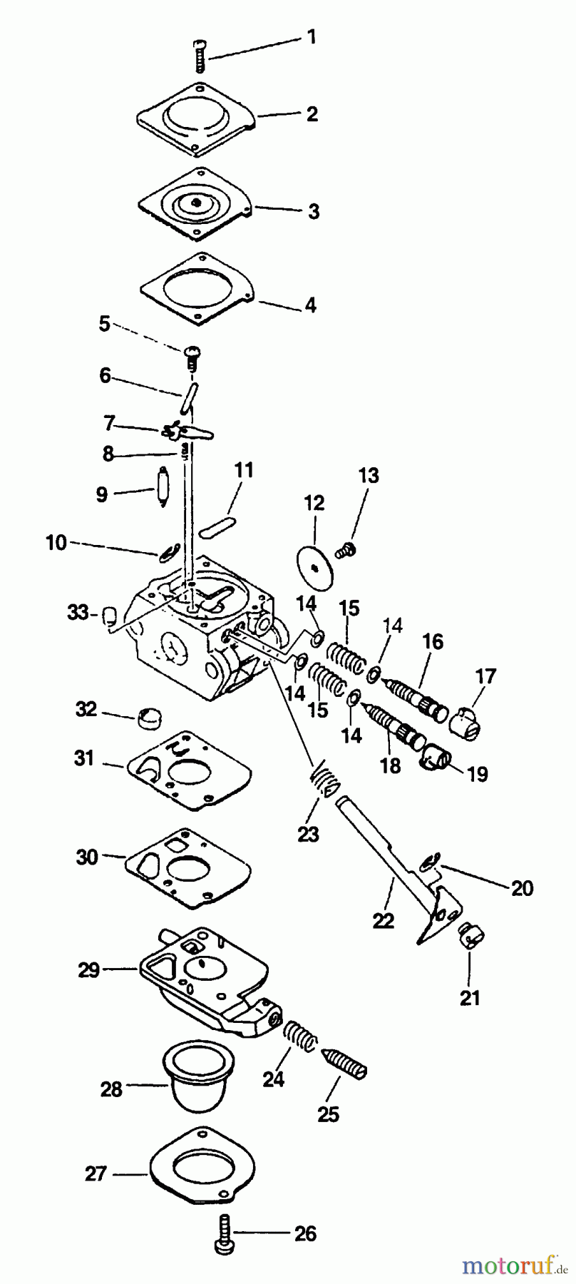 Echo Trimmer, Faden / Bürste PAS-2100 - Echo Power Unit, S/N: 001001 & Up (Type 1E) Carburetor