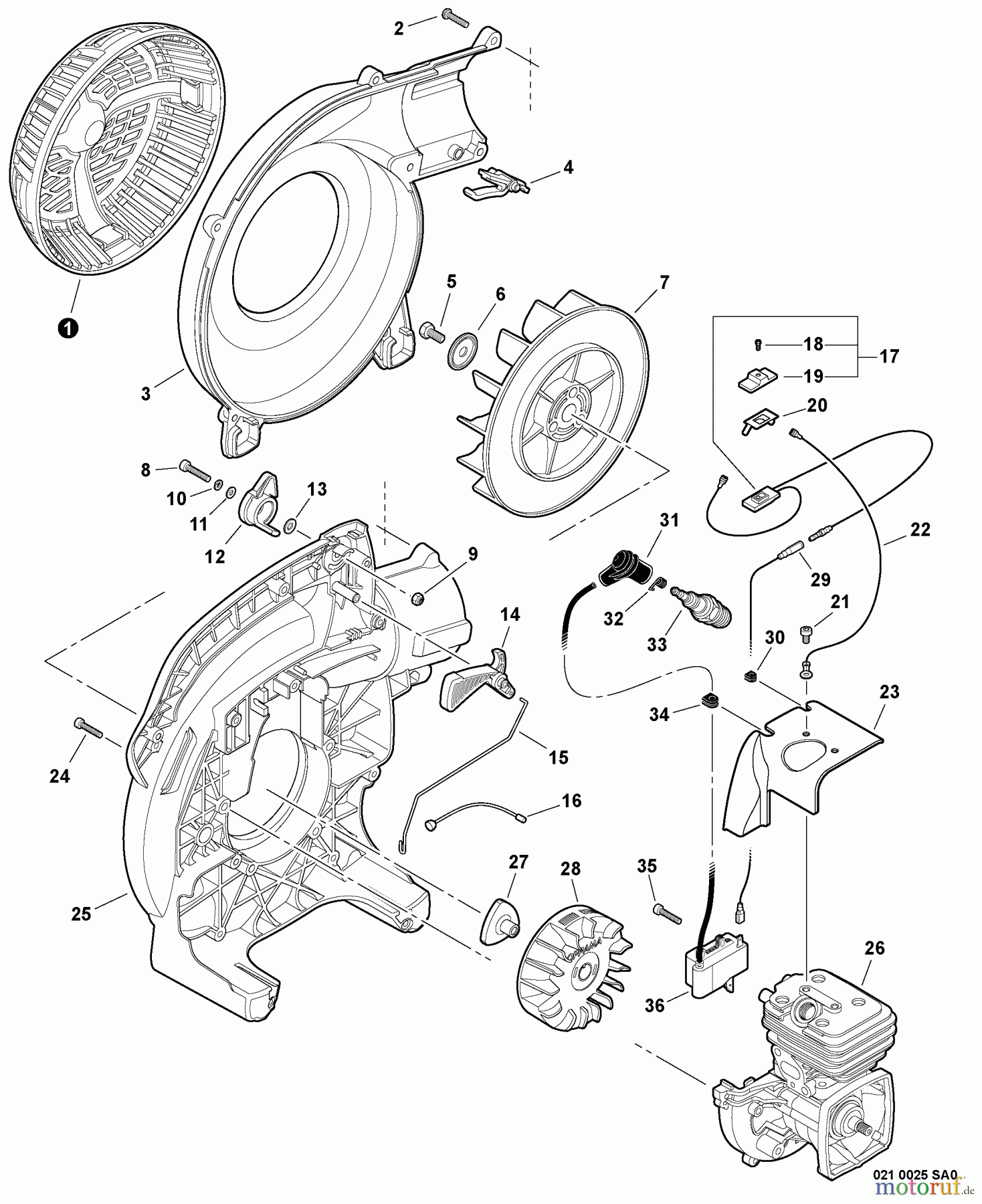 Echo Bläser / Sauger / Häcksler / Mulchgeräte PB-252 S/N: P35620001001 - P35620999999 Fan Cover, Ignition, Throttle Control
