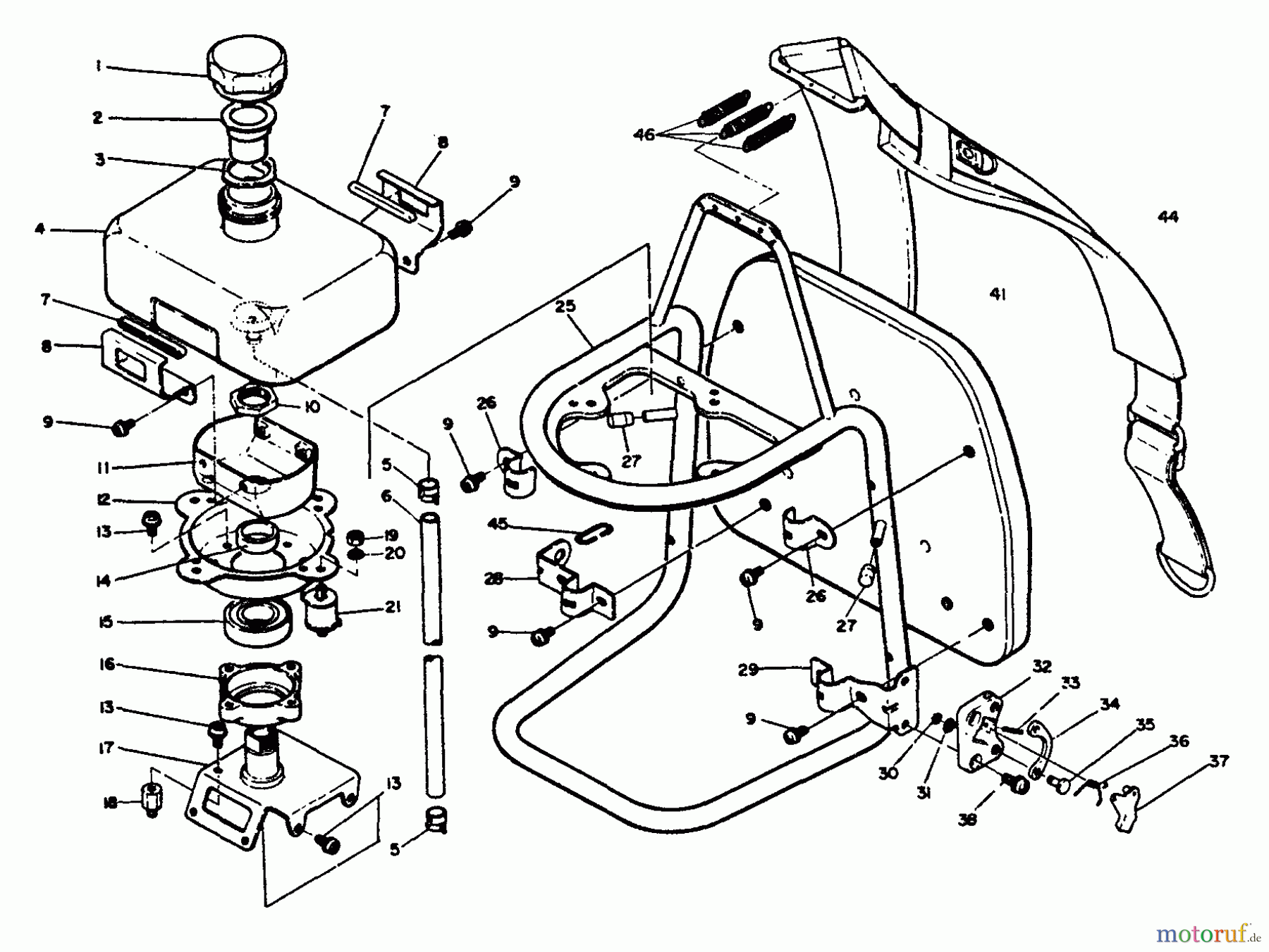 Echo Trimmer, Faden / Bürste RM-303E - Echo String Trimmer Backpack Frame, Fuel System