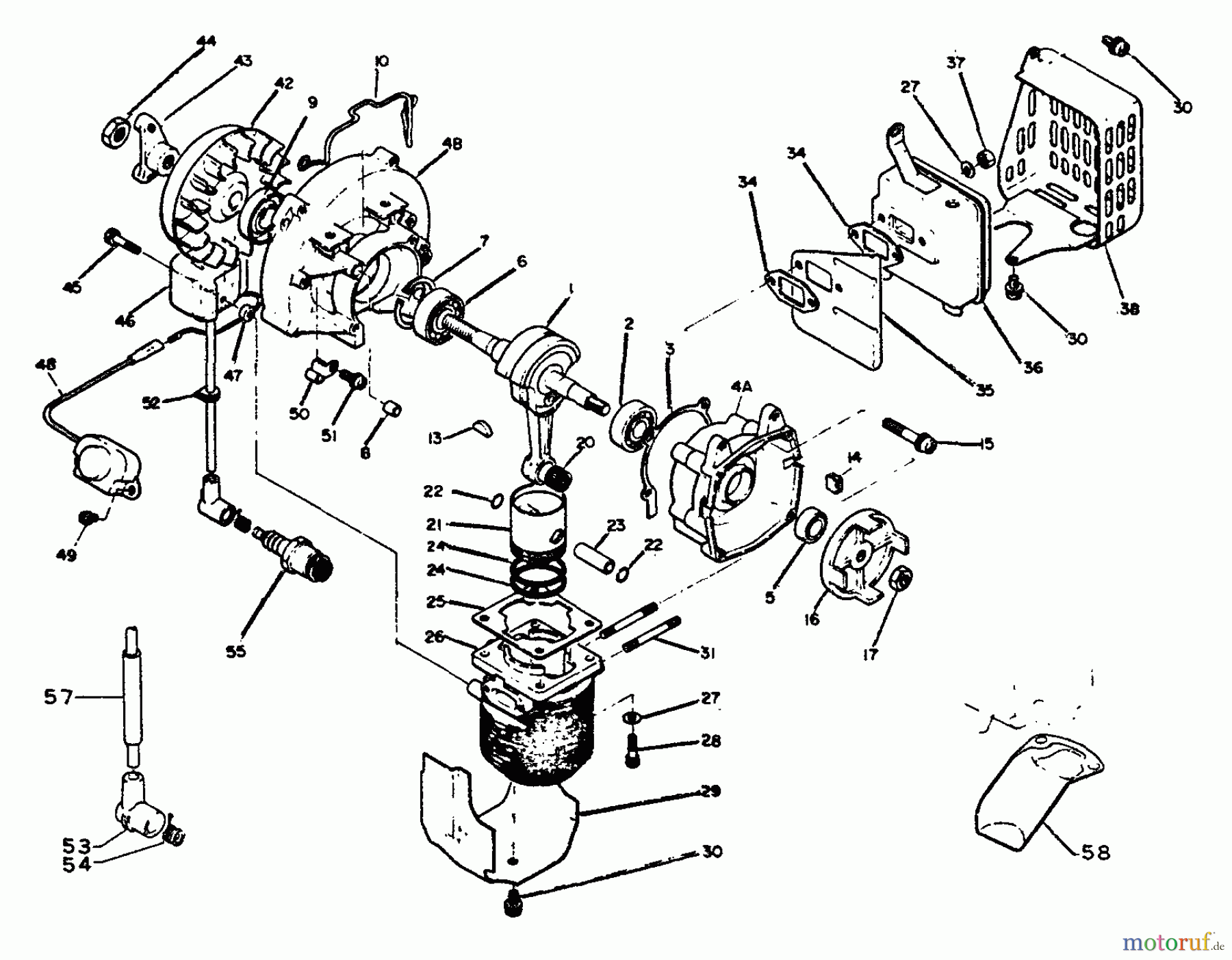 Echo Trimmer, Faden / Bürste RM-303E - Echo String Trimmer Engine, Crankcase, Ignition
