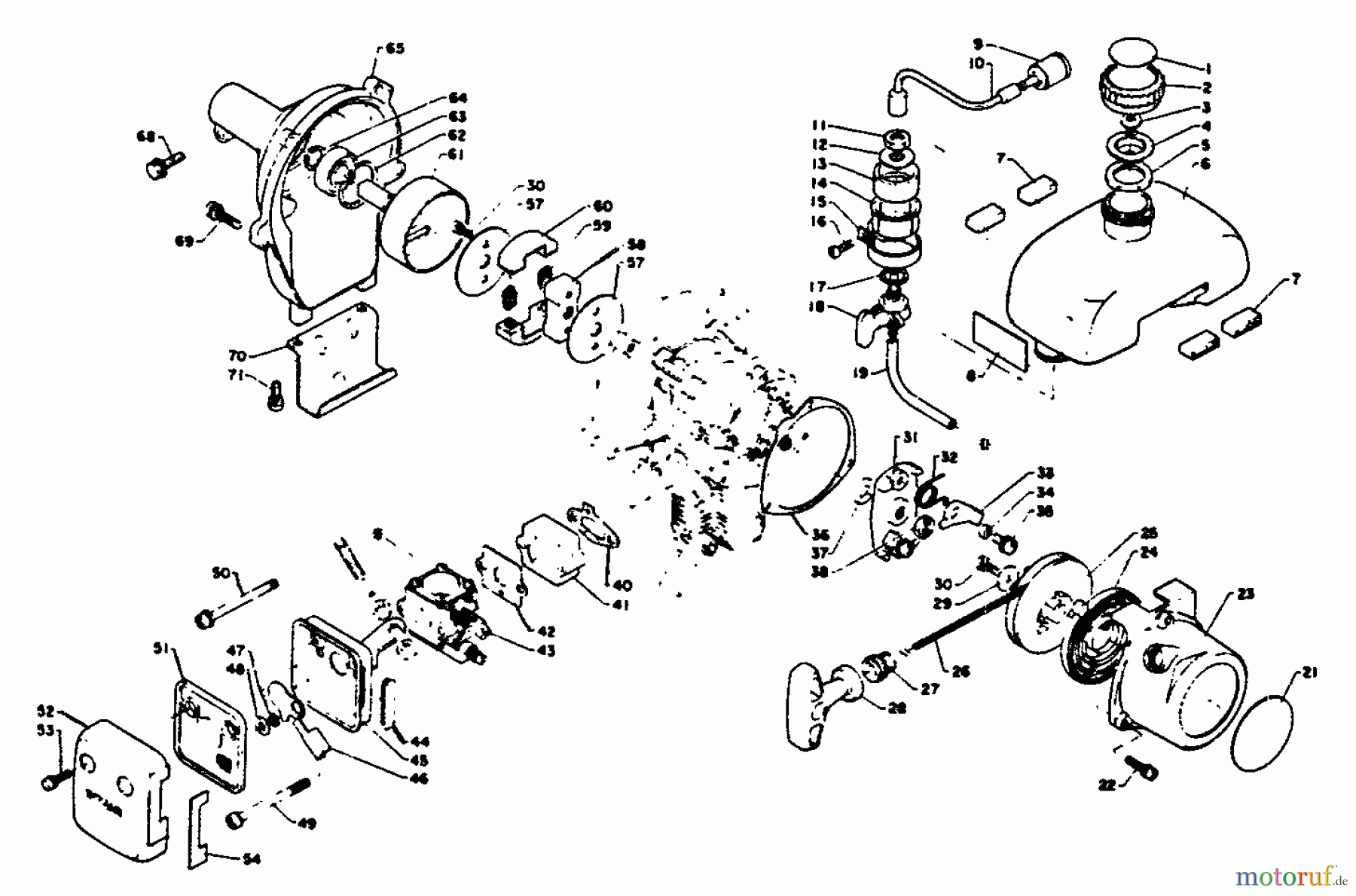 Echo Trimmer, Faden / Bürste SRM-140D - Echo String Trimmer Clutch, Exhaust, Fan Case, Fuel System, Intake, Starter