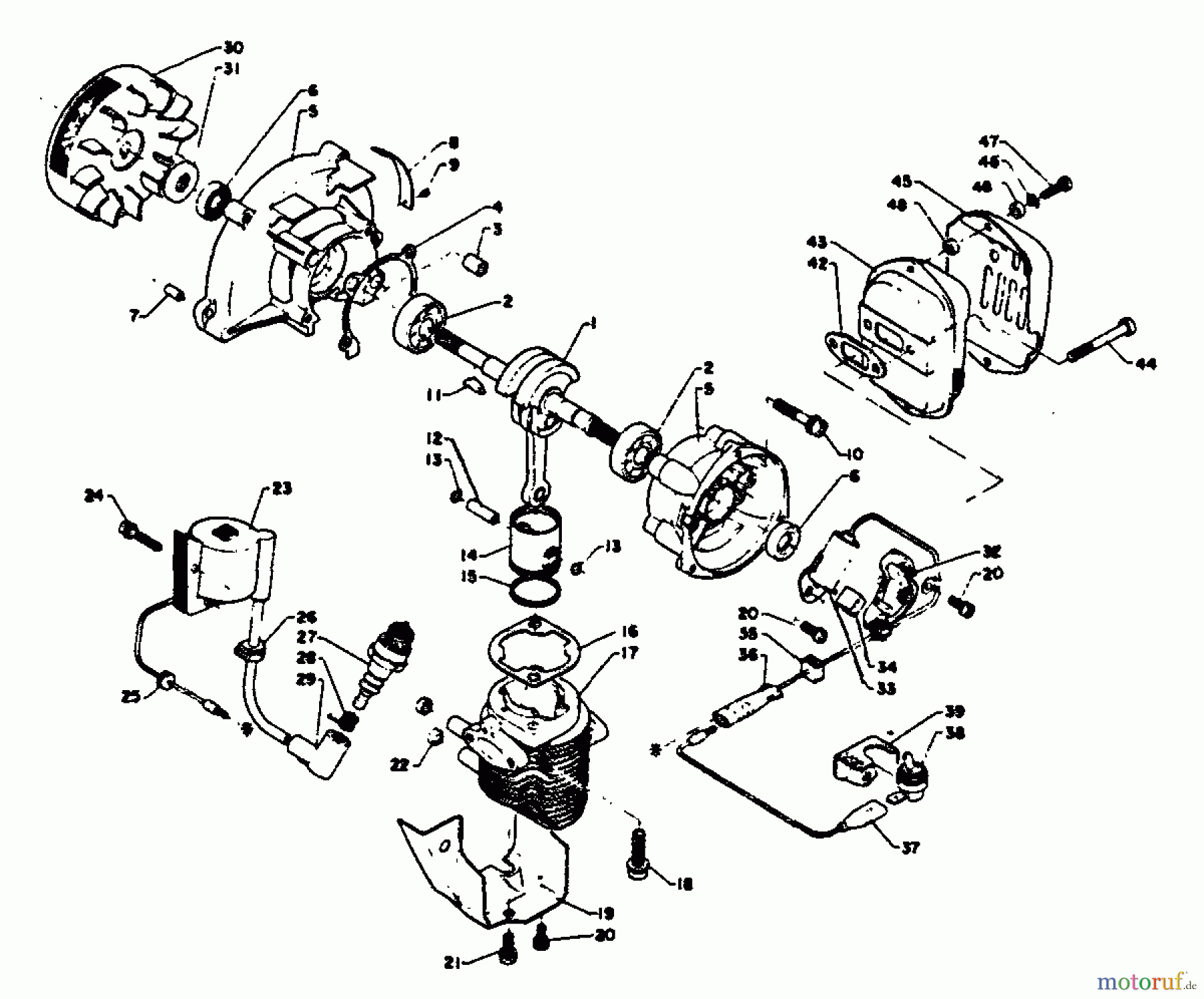  Echo Trimmer, Faden / Bürste SRM-140D - Echo String Trimmer Engine, Crankcase, Ignition