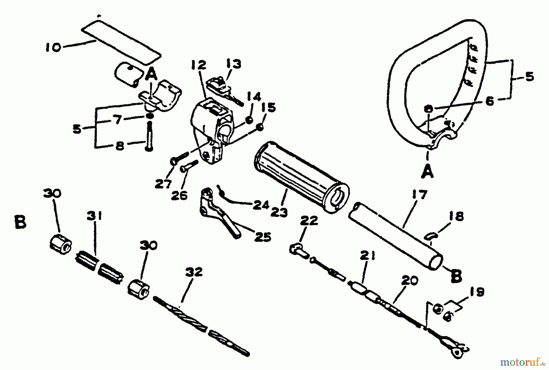  Echo Trimmer, Faden / Bürste SRM-1500A - Echo String Trimmer Driveshaft, Handles, Ignition Switch, Throttle