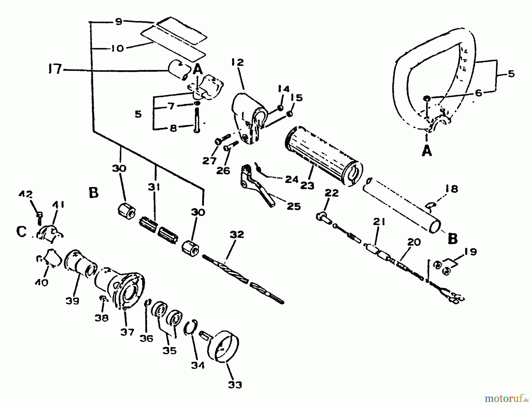  Echo Trimmer, Faden / Bürste SRM-1501 - Echo String Trimmer, S/N:0017001 - 0039000 Fan, Housings, Handles