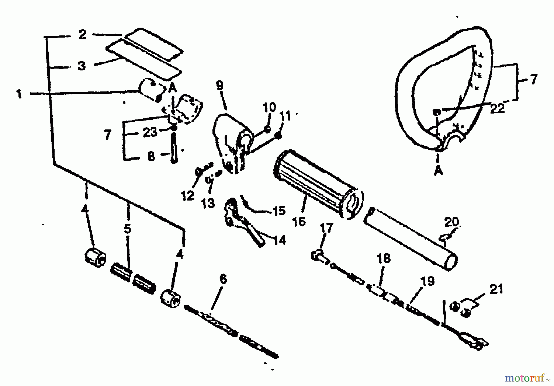Echo Trimmer, Faden / Bürste SRM-1501 - Echo String Trimmer, S/N:0039001 - 0083386 Driveshaft, Handles, Throttle