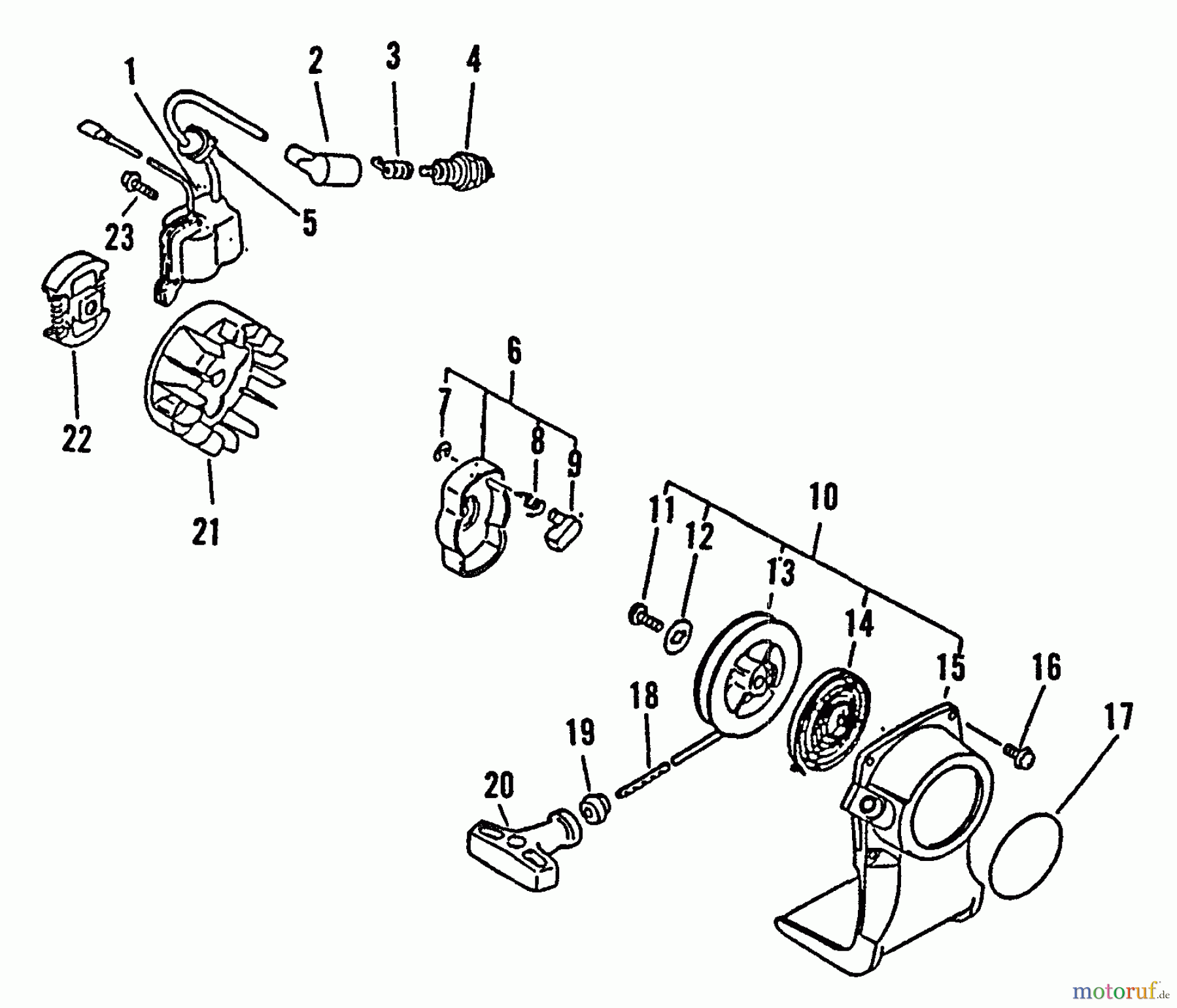  Echo Trimmer, Faden / Bürste SRM-1501 - Echo String Trimmer, S/N:0083387 - 0135000 Clutch, Ignition, Starter