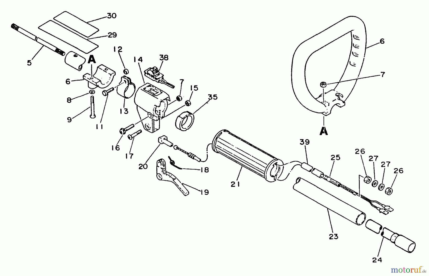 Echo Trimmer, Faden / Bürste SRM-200CE - Echo String Trimmer Driveshaft, Handles, Ignition Switch, Throttle
