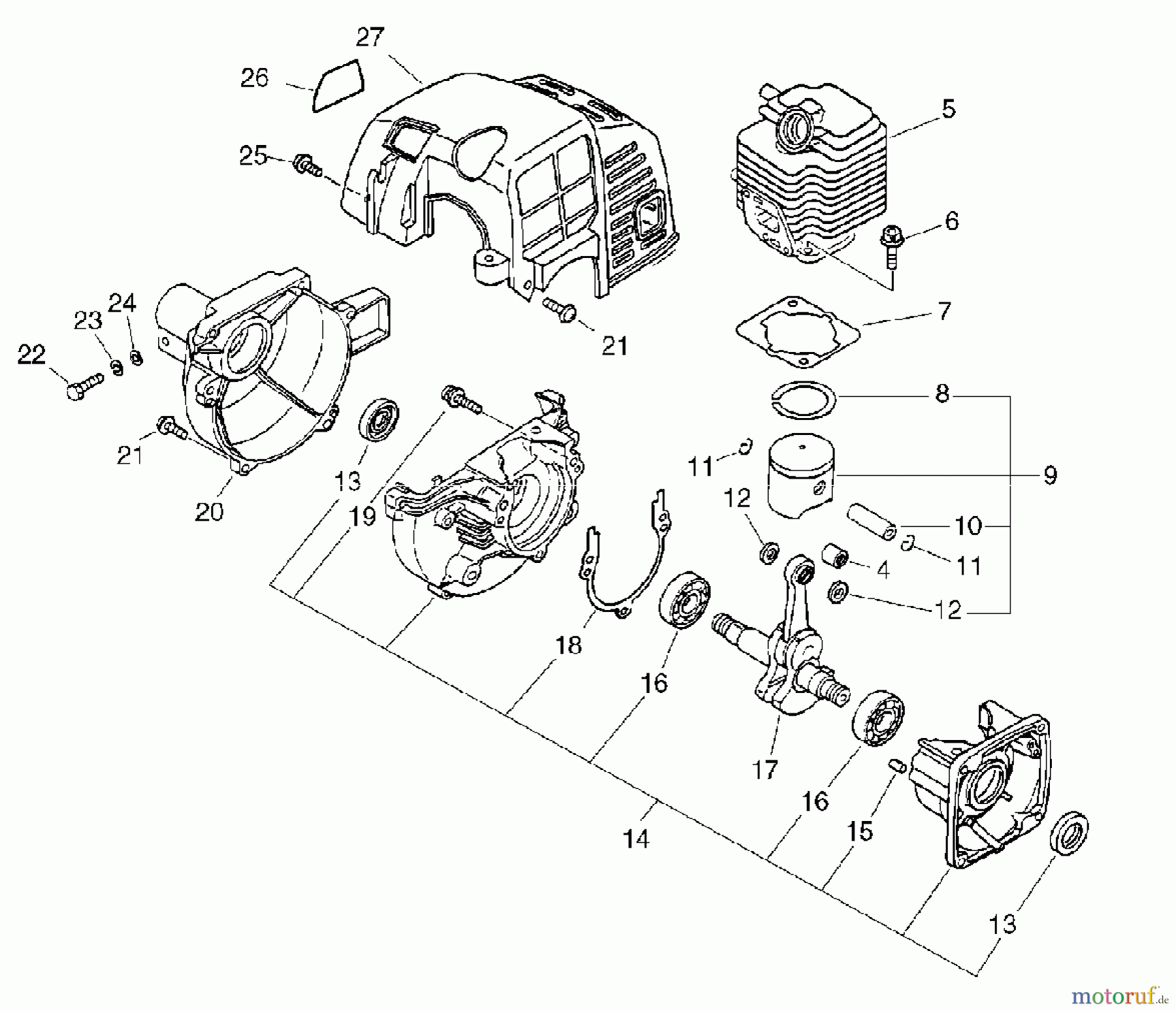  Echo Trimmer, Faden / Bürste SRM-2010 - Echo String Trimmer, Cylinder, Crankcase, Piston