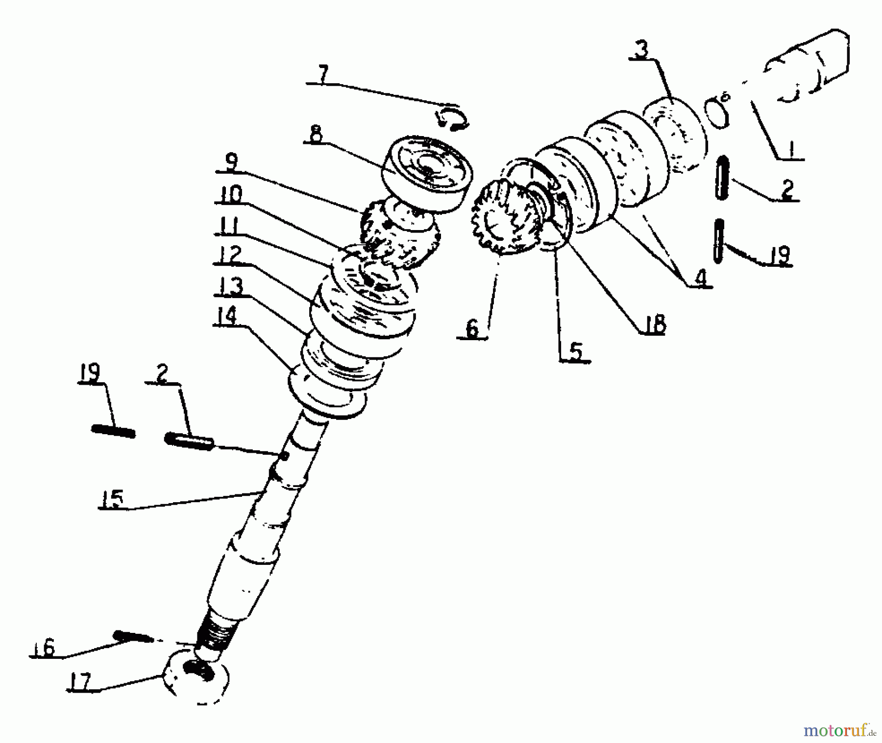 Echo Trimmer, Faden / Bürste SRM-201F - Echo String Trimmer Driving Gear and Shaft