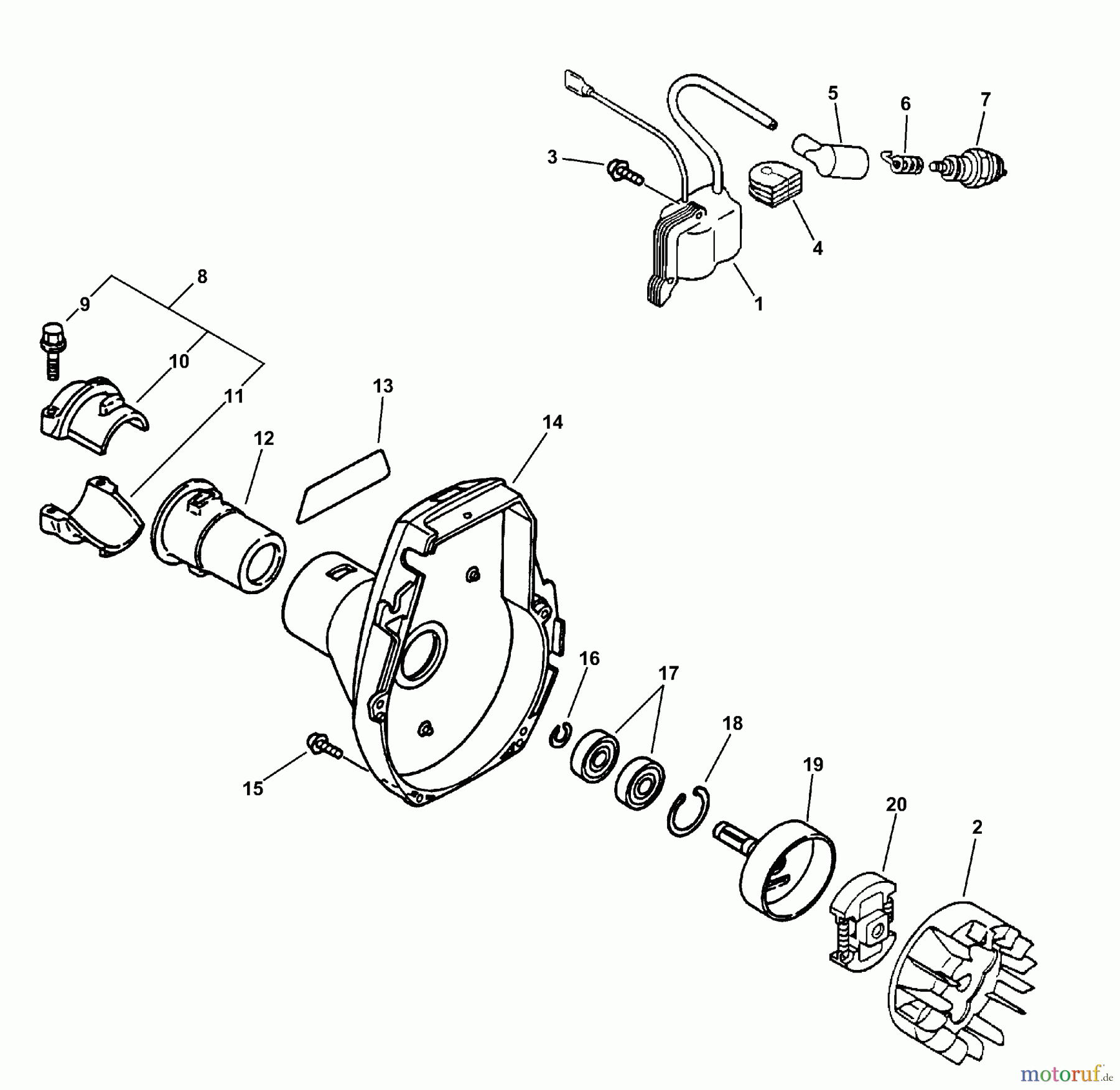 Echo Trimmer, Faden / Bürste SRM-2100 - Echo String Trimmer, S/N:159491 - 999999 (Type 1) Ignition, Fan Case