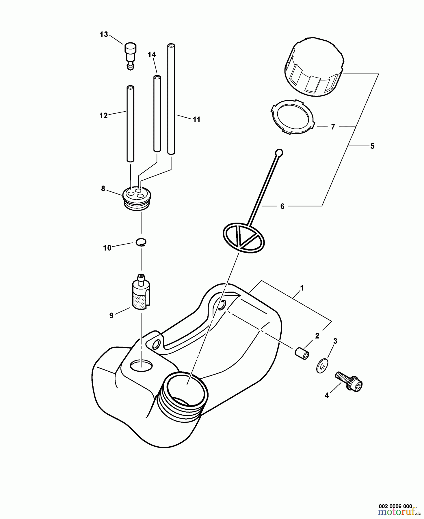 Echo Trimmer, Faden / Bürste SRM-211SB - Echo String Trimmer, S/N: 02001001 - 02999999 Fuel System