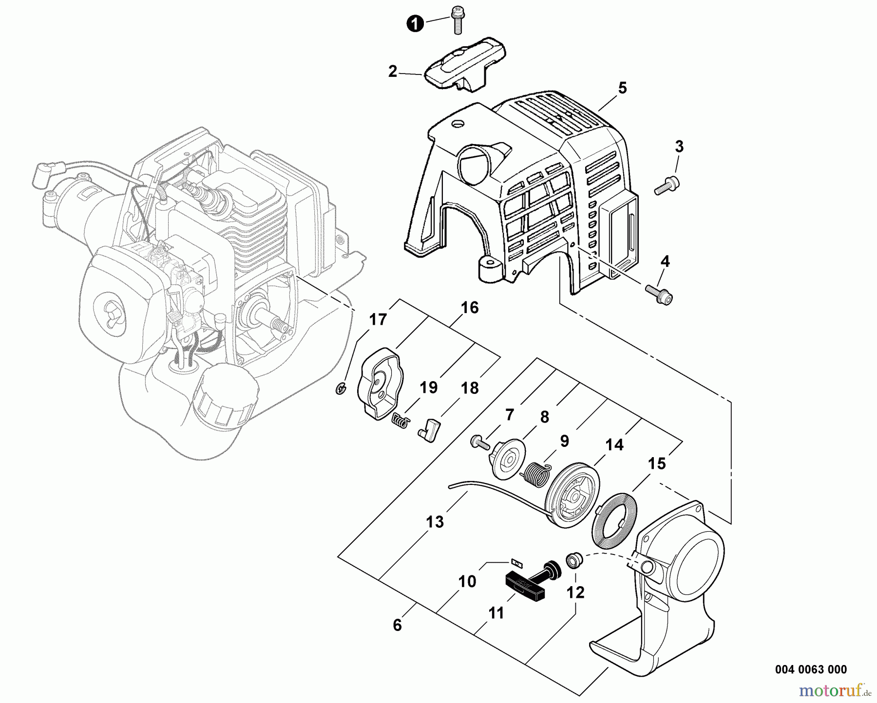 Echo Trimmer, Faden / Bürste SRM-211SB - Echo String Trimmer, S/N: 09001001 - 09999999 Engine Cover, Starter -- i-30