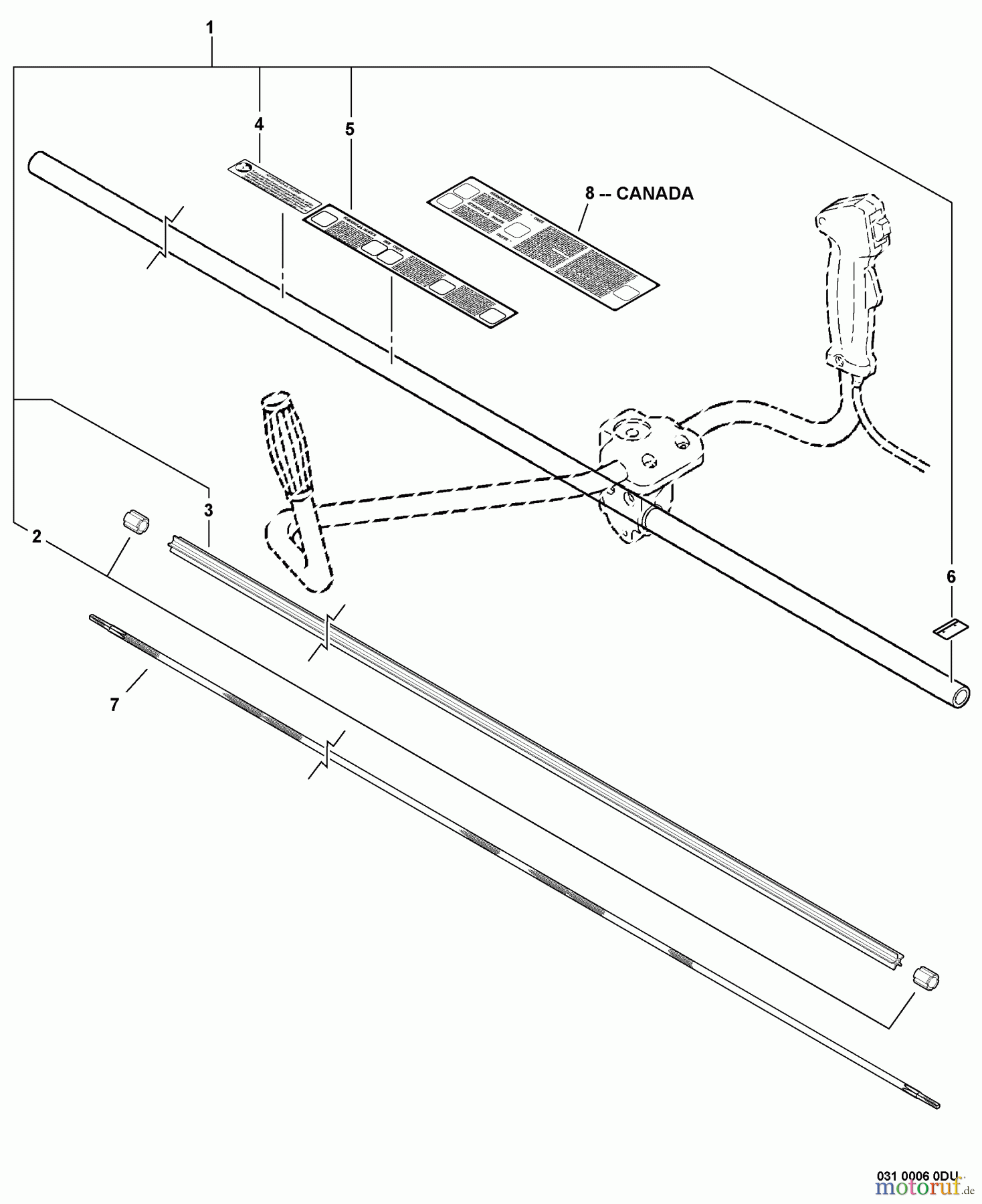Echo Trimmer, Faden / Bürste SRM-211U - Echo String Trimmer/Brush Cutter, S/N:09001001 - 09999999 Main Pipe Assembly, Driveshaft