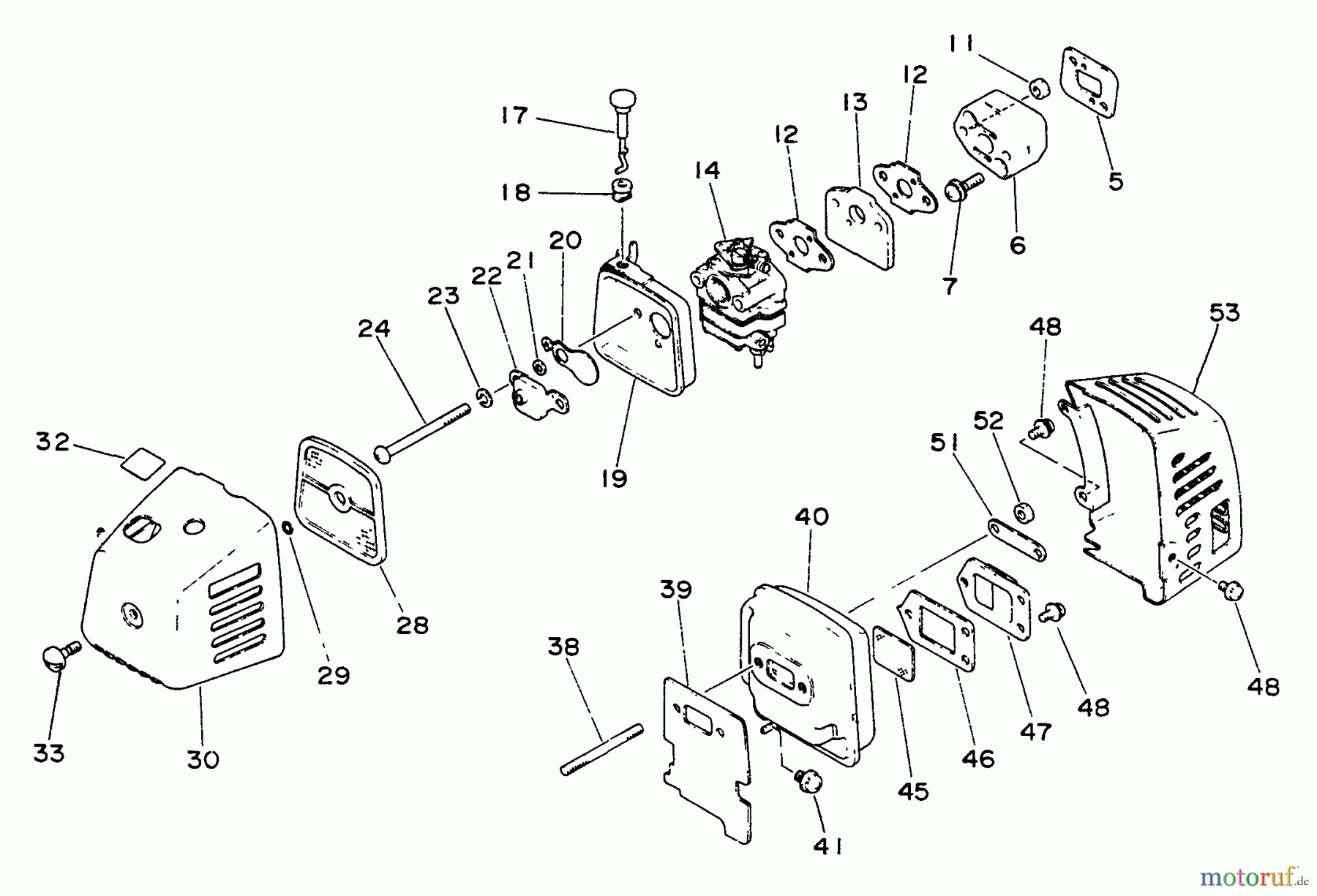 Echo Trimmer, Faden / Bürste SRM-2200 - Echo String Trimmer Intake, Exhaust, Air Cleaner