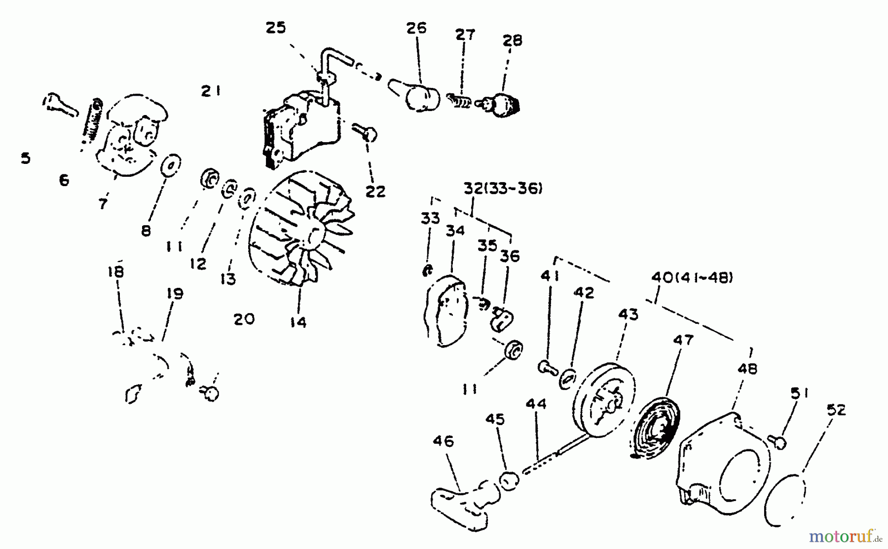 Echo Trimmer, Faden / Bürste SRM-2201 - Echo String Trimmer Clutch, Ignition, Starter