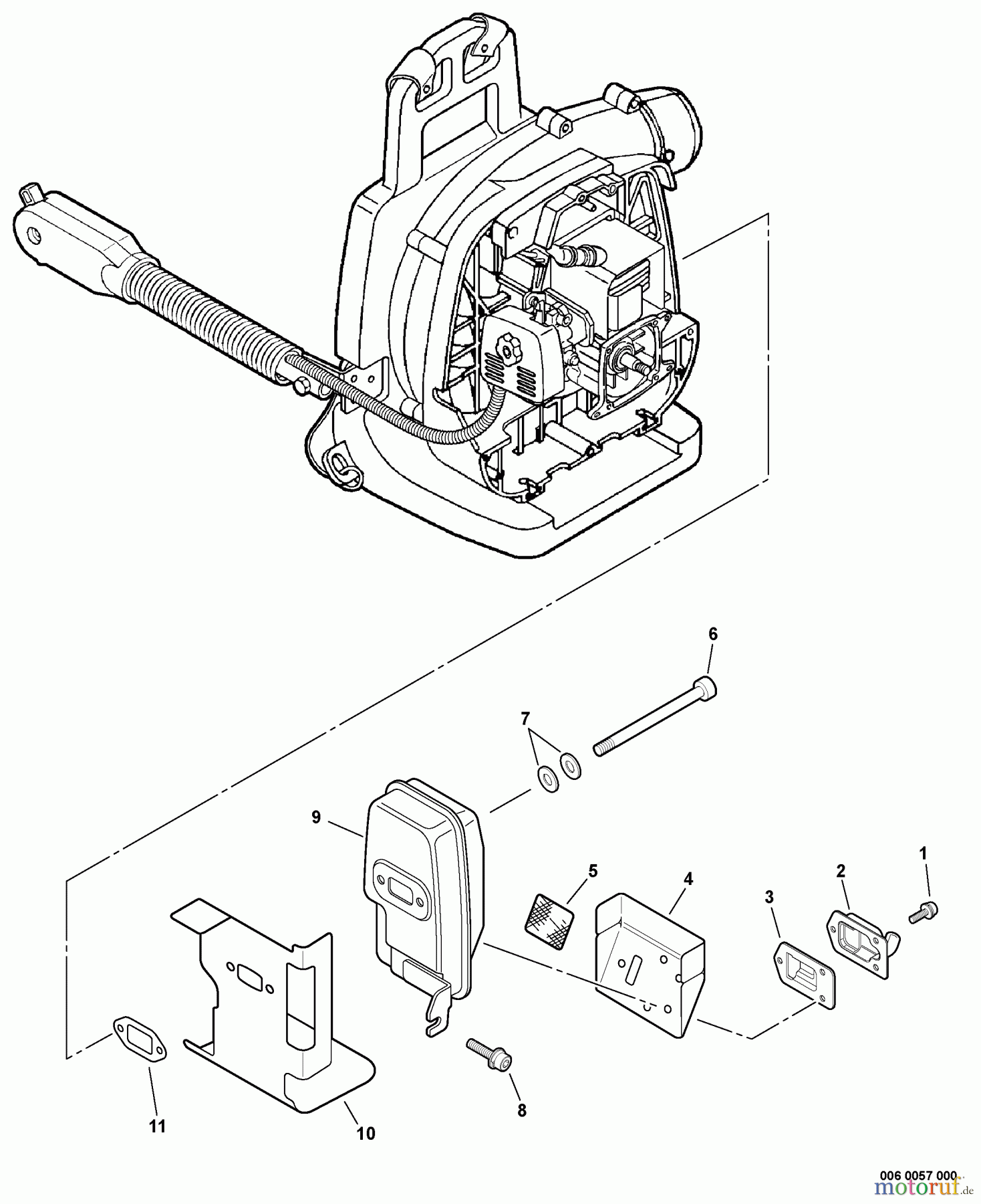 Echo Bläser / Sauger / Häcksler / Mulchgeräte PB-260L - Echo Back Pack Blower, S/N: 04001001 - 04999999 Exhaust