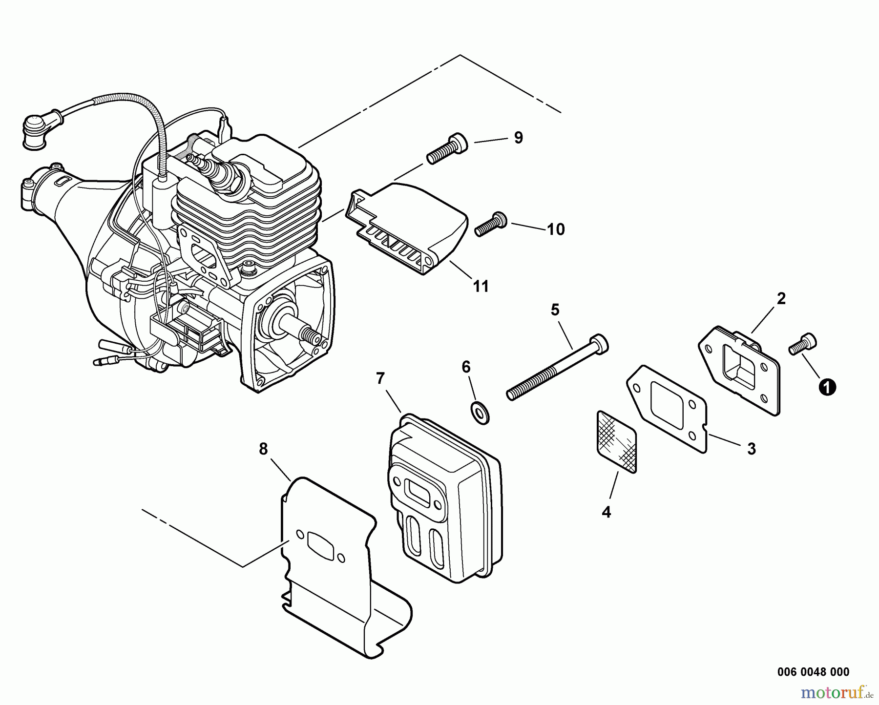 Echo Trimmer, Faden / Bürste SRM-225 - Echo String Trimmer, Exhaust