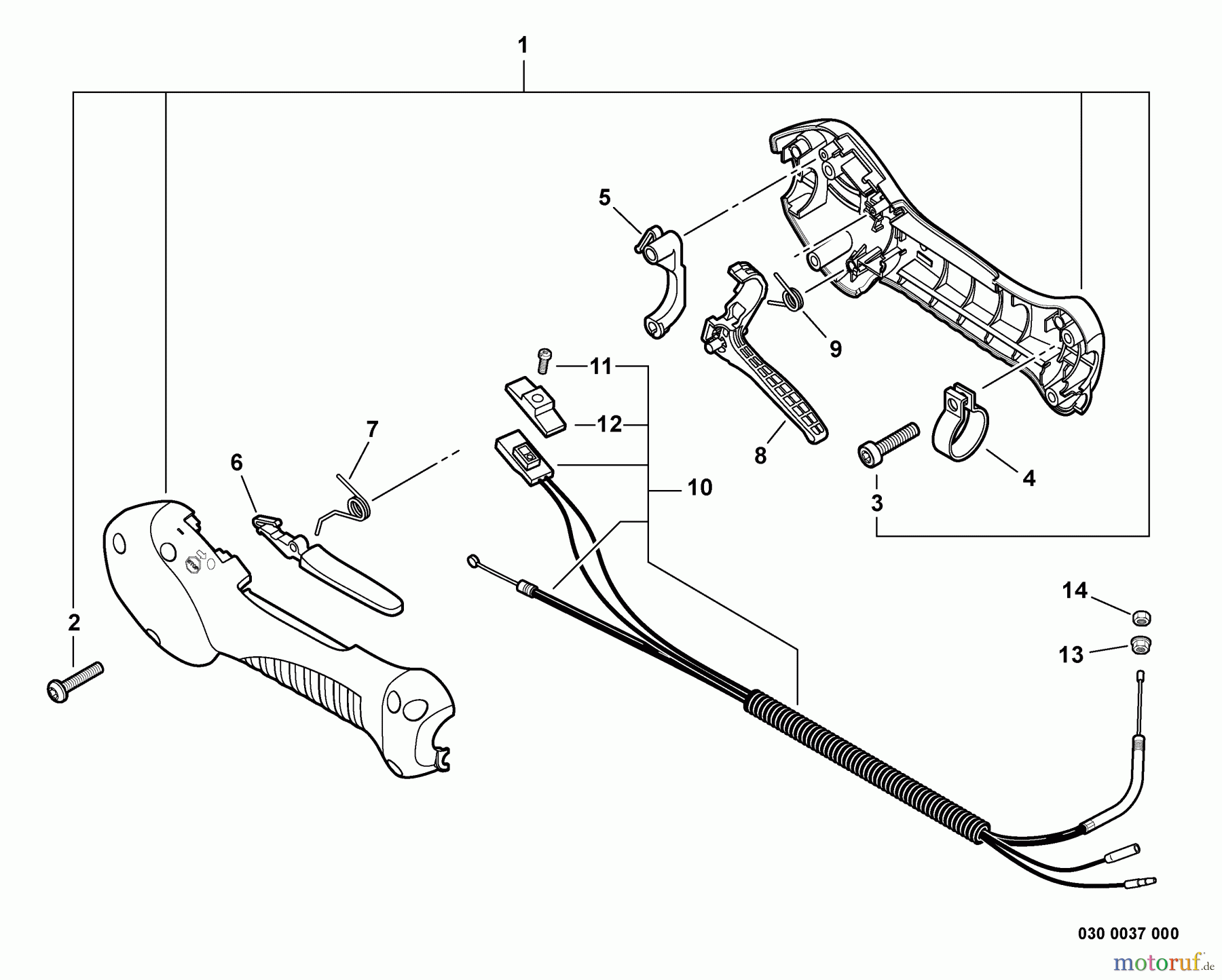 Echo Trimmer, Faden / Bürste SRM-225 - Echo String Trimmer, Control Handle, Control Cable Assembly