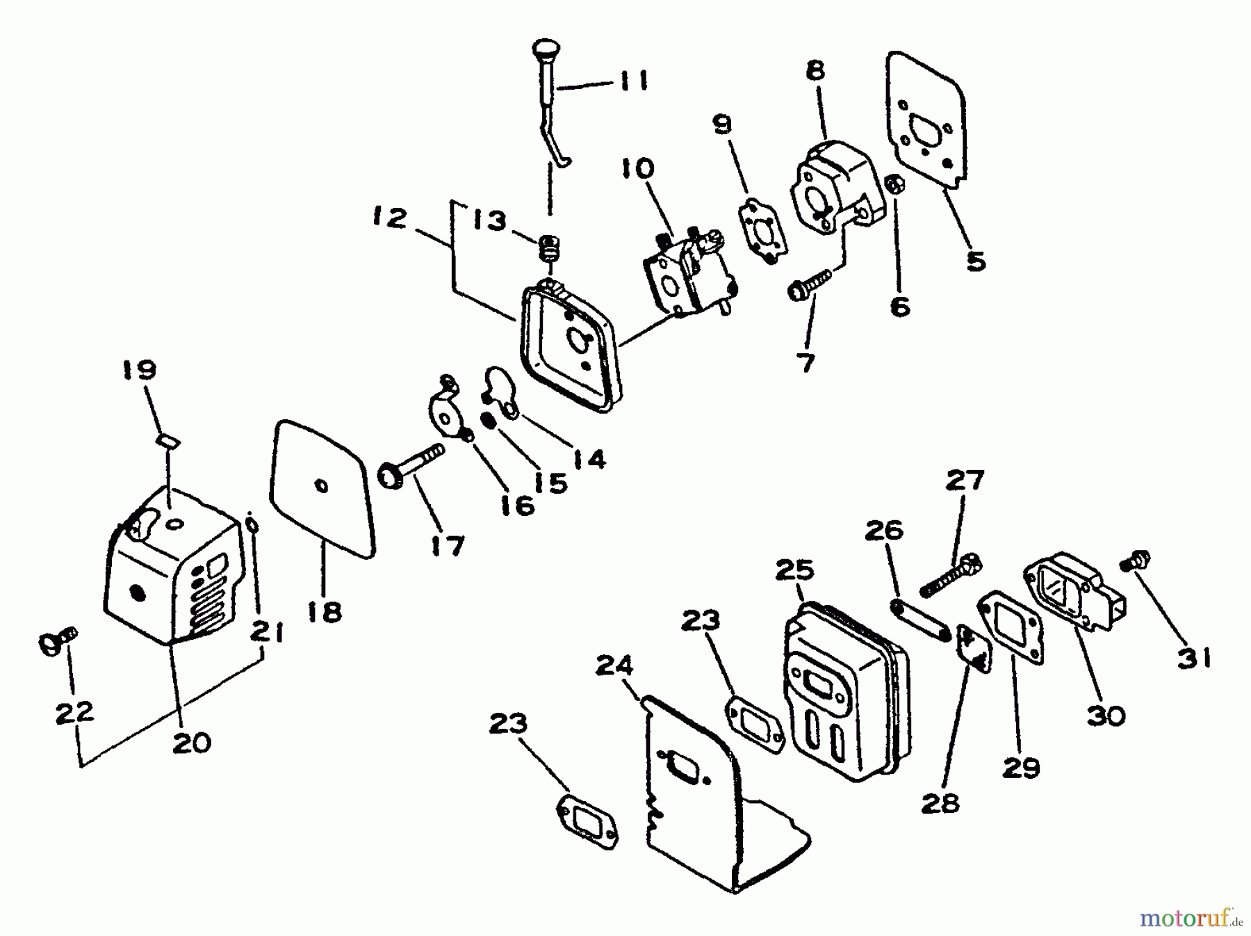 Echo Trimmer, Faden / Bürste SRM-2300 - Echo String Trimmer Intake, Exhaust, Air Cleaner