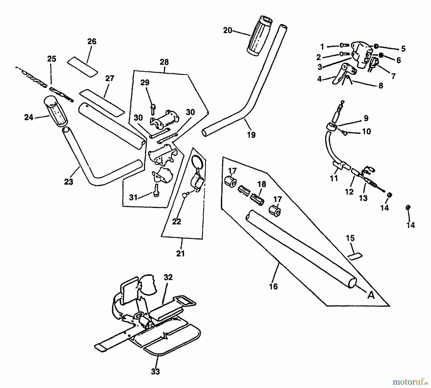Echo Trimmer, Faden / Bürste SRM-2410 - Echo String Trimmer (Type 1) Driveshaft, Handles, Throttle, Stop Switch, Harness