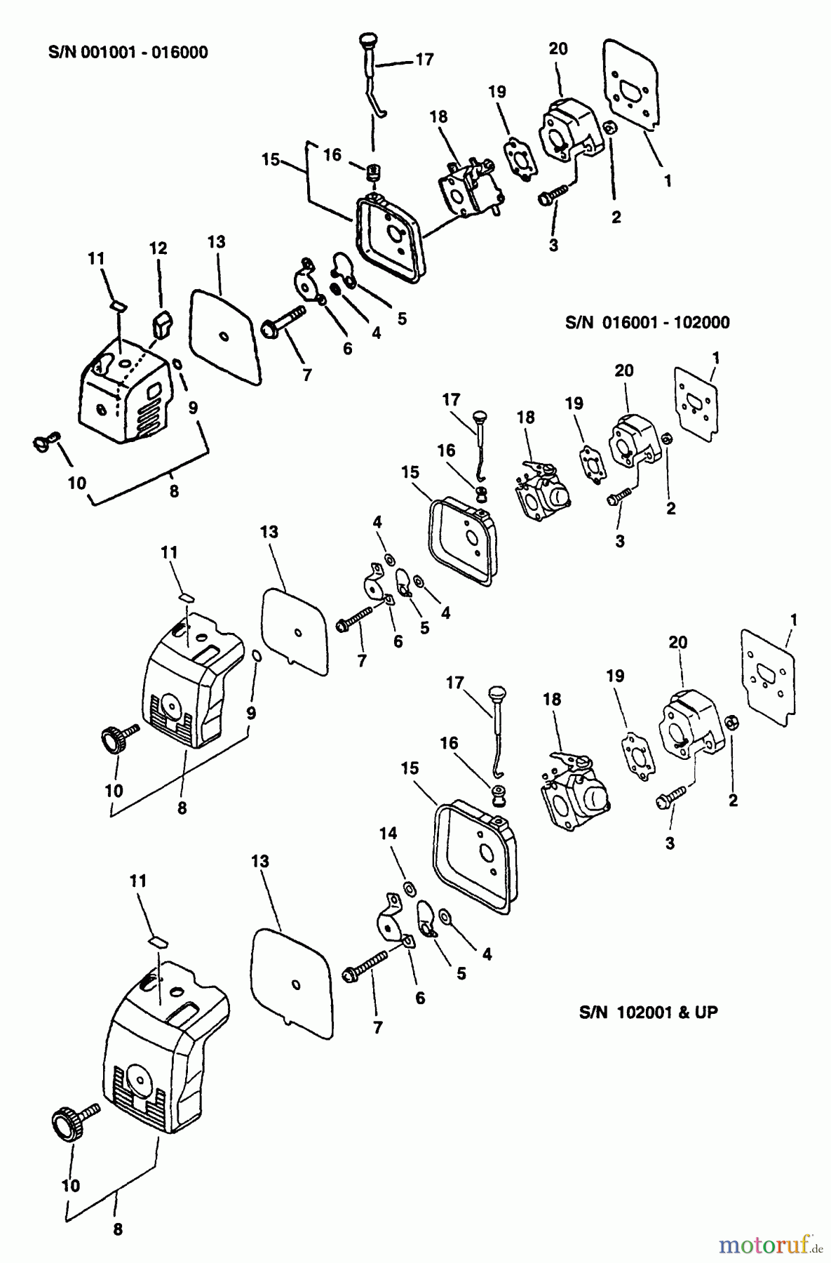  Echo Trimmer, Faden / Bürste SRM-2400 - Echo String Trimmer (Type 1) Intake, Air Cleaner