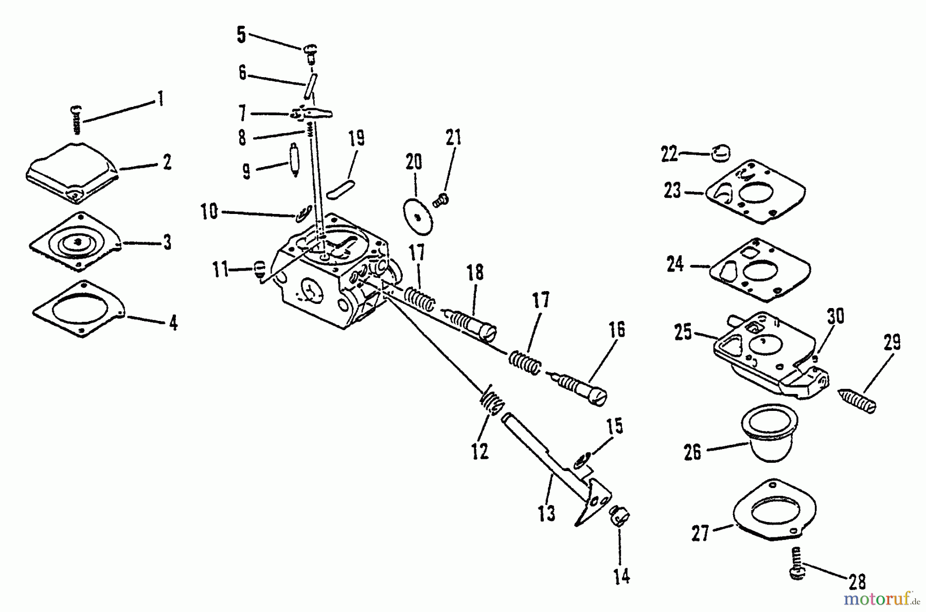 Echo Trimmer, Faden / Bürste SRM-2510 - Echo String Trimmer, S/N:061969 - 079351 Carburetor