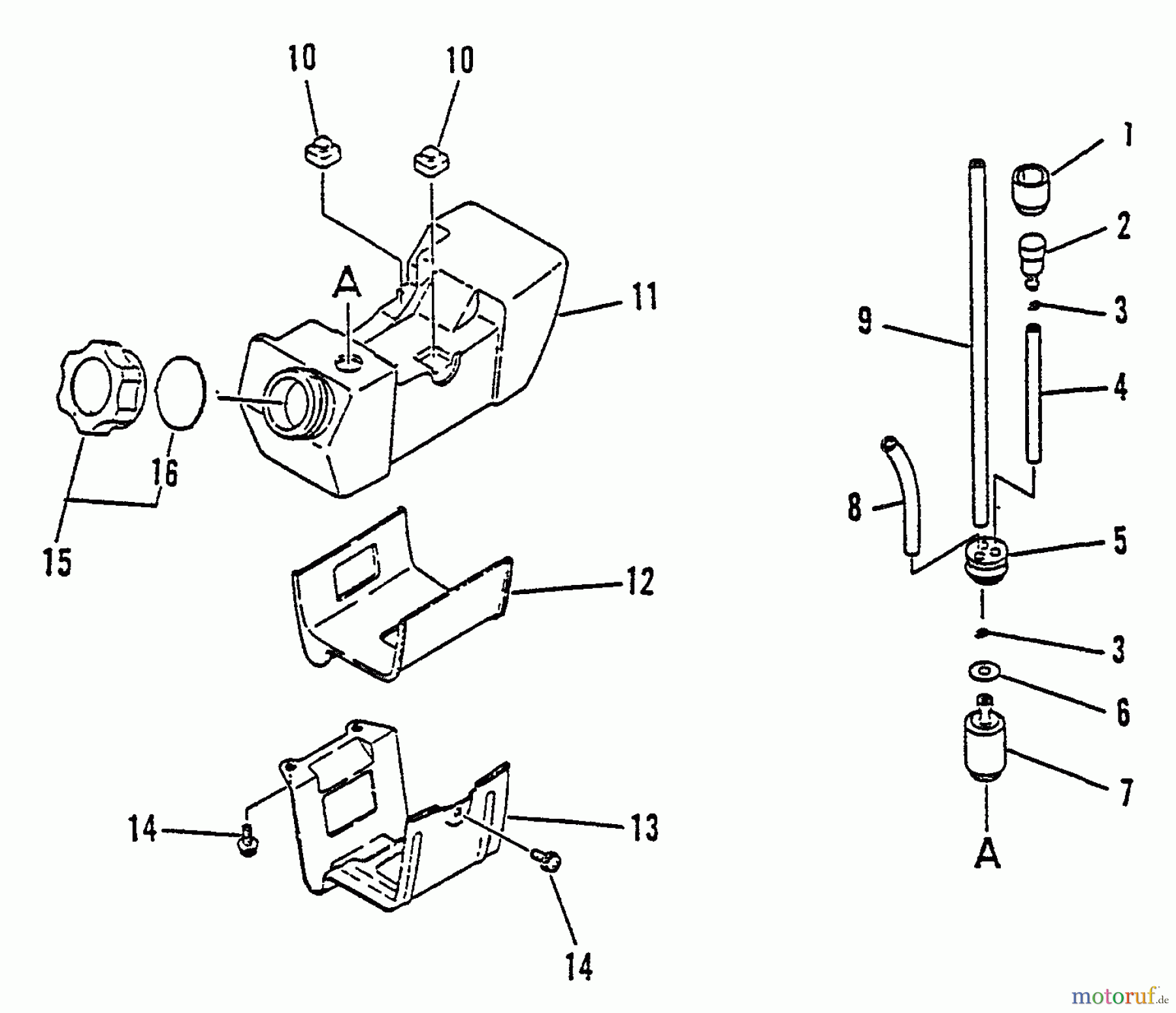 Echo Trimmer, Faden / Bürste SRM-2510 - Echo String Trimmer, S/N:061969 - 079351 Fuel System