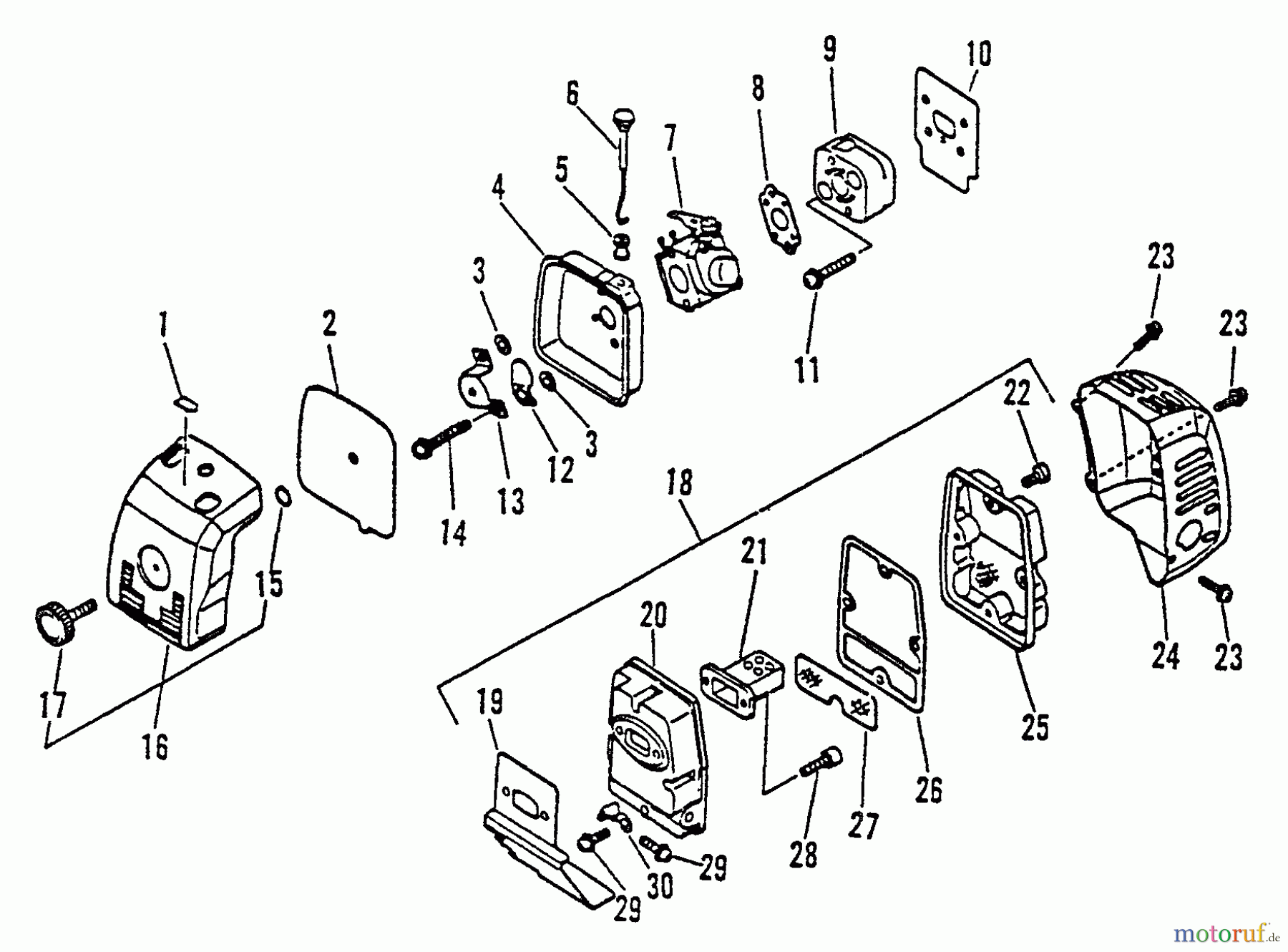Echo Trimmer, Faden / Bürste SRM-2510 - Echo String Trimmer, S/N:061969 - 079351 Intake, Exhaust, Air Cleaner