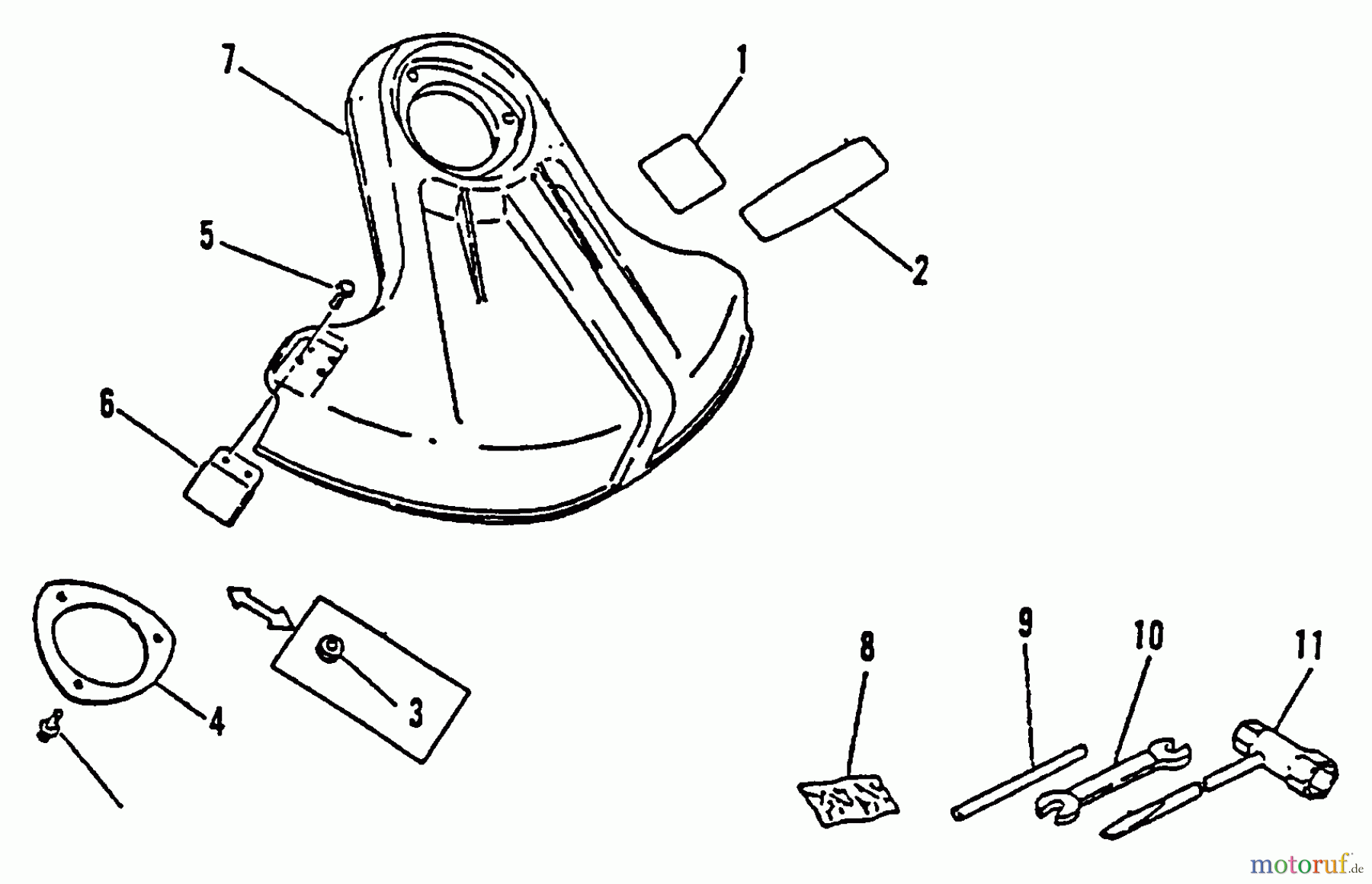  Echo Trimmer, Faden / Bürste SRM-2510 - Echo String Trimmer, S/N:061969 - 079351 Plastic Shield, Tools