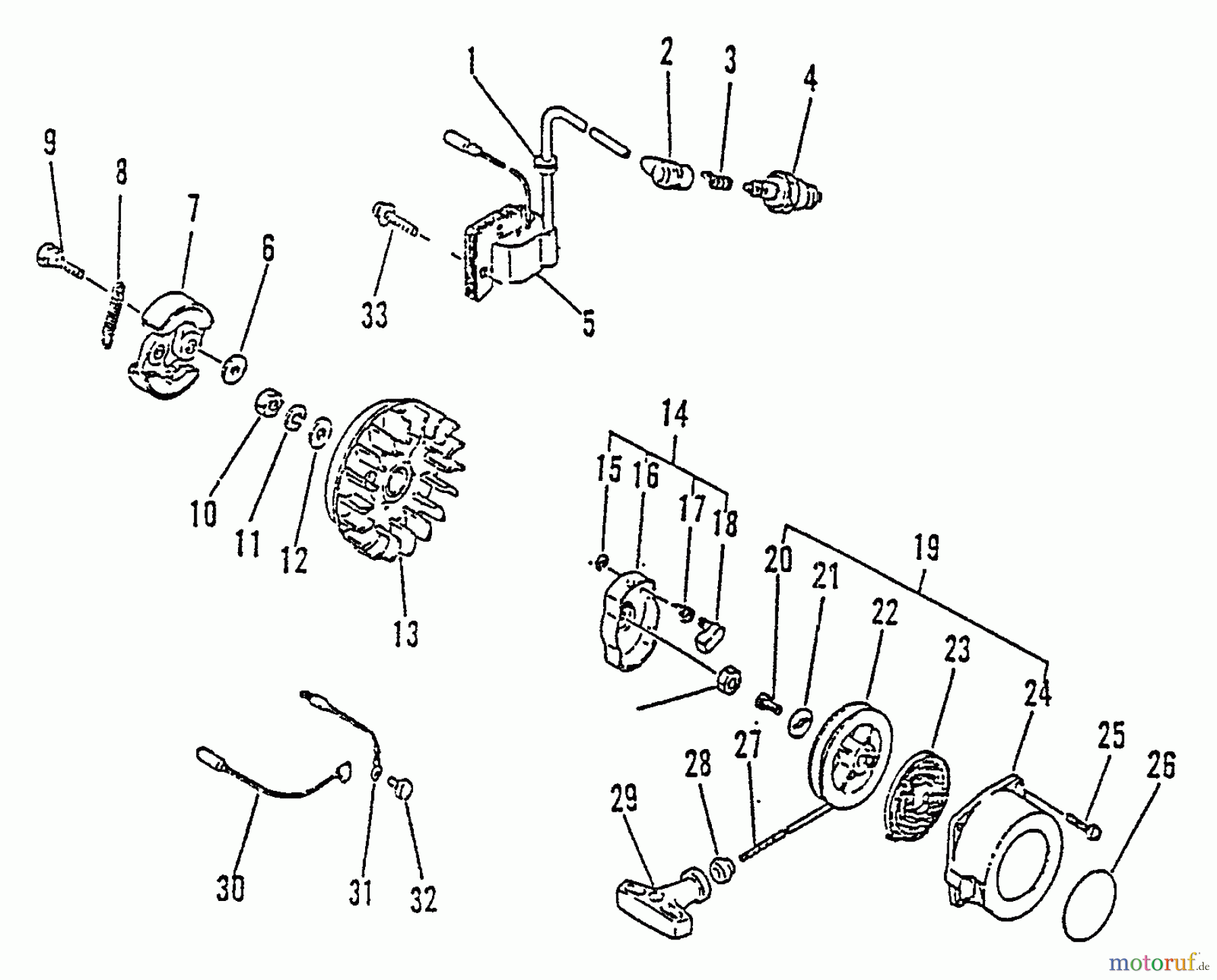 Echo Trimmer, Faden / Bürste SRM-2510 - Echo String Trimmer, S/N:079352 - 098240 Clutch, Ignition, Starter
