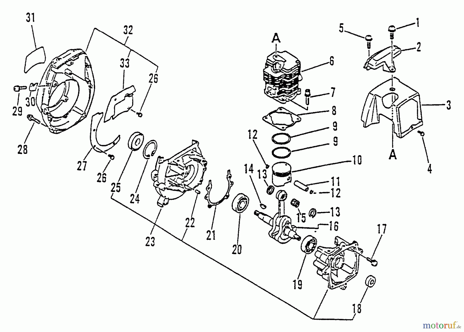  Echo Trimmer, Faden / Bürste SRM-2501 - Echo String Trimmer, S/N:079352 - 098240 Engine, Crankcase, Fan Housing, Cover