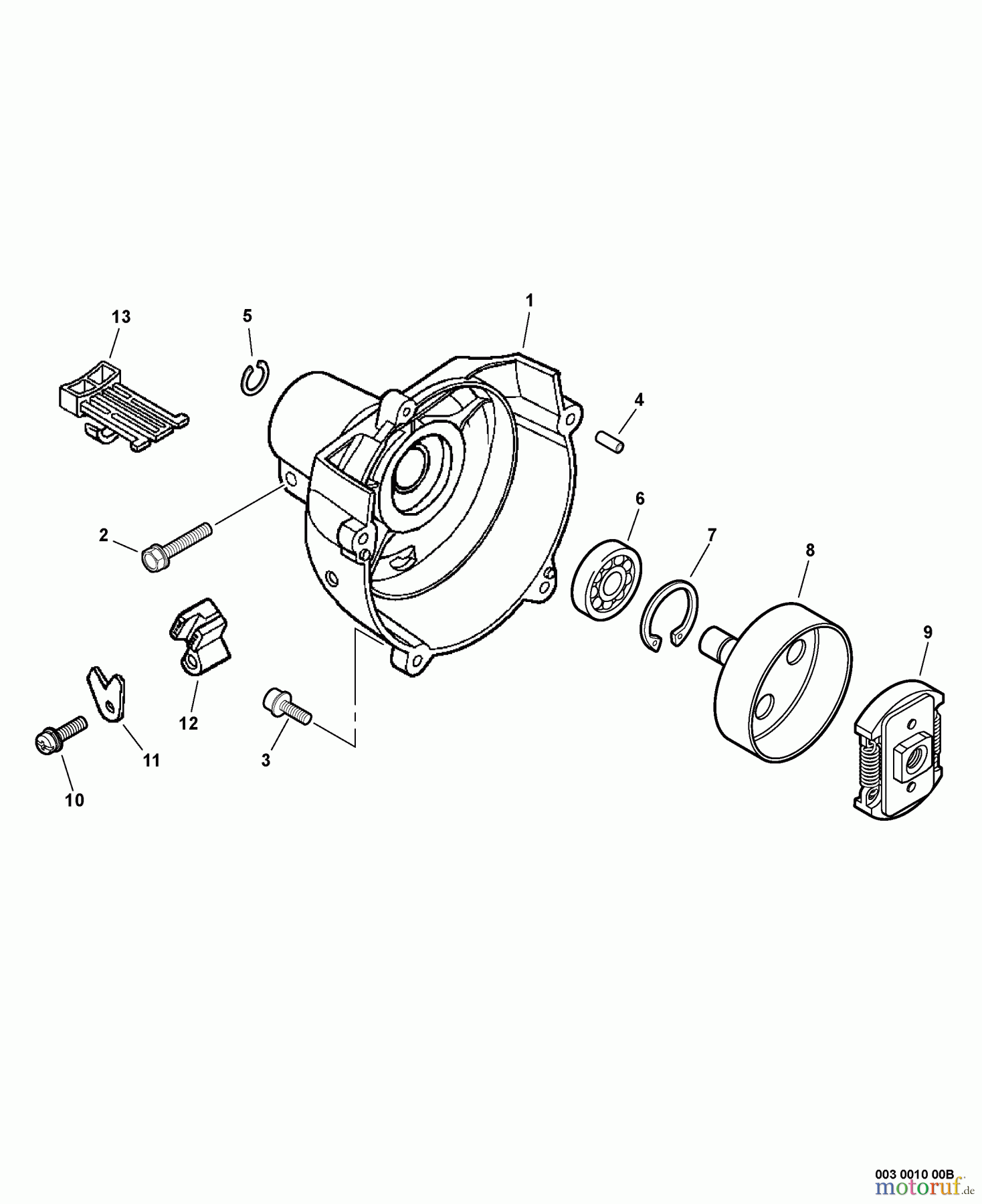 Echo Trimmer, Faden / Bürste SRM-251 - Echo String Trimmer, S/N:09001001 - 09999999 Fancase, Clutch