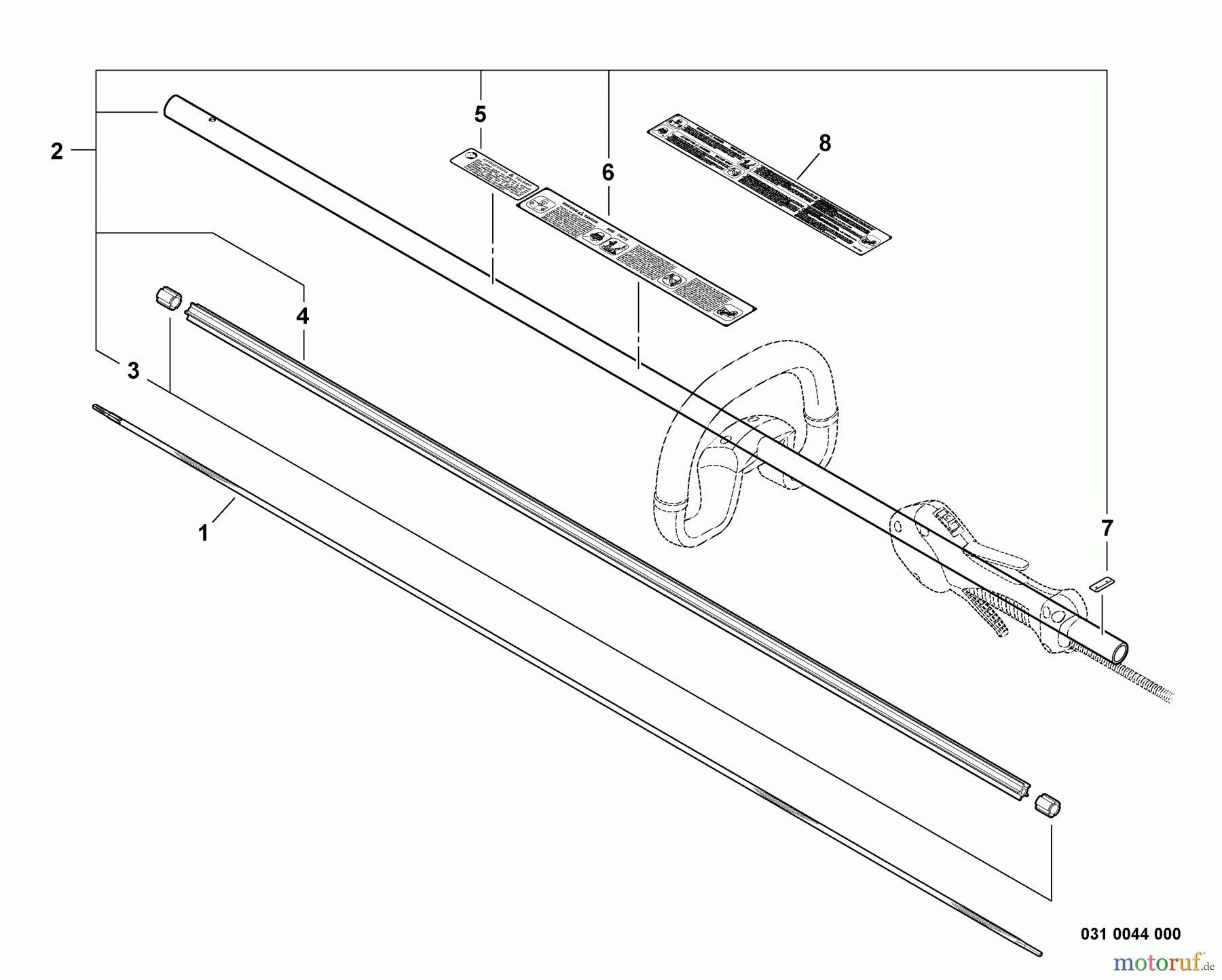 Echo Trimmer, Faden / Bürste SRM-251E - Echo String Trimmer, S/N:10001001 - 10999999 Main Pipe, Flexible Driveshaft