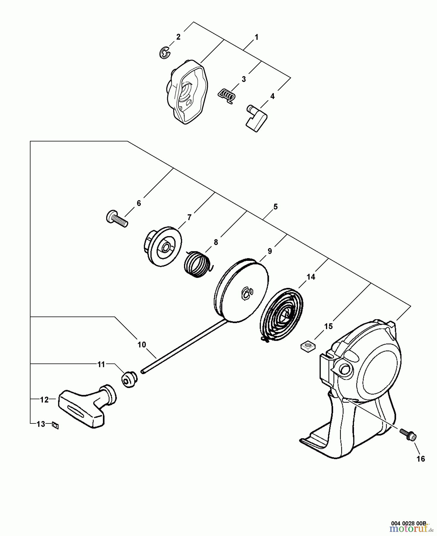 Echo Trimmer, Faden / Bürste SRM-251 - Echo String Trimmer, S/N:09001001 - 09999999 Starter -- i-30