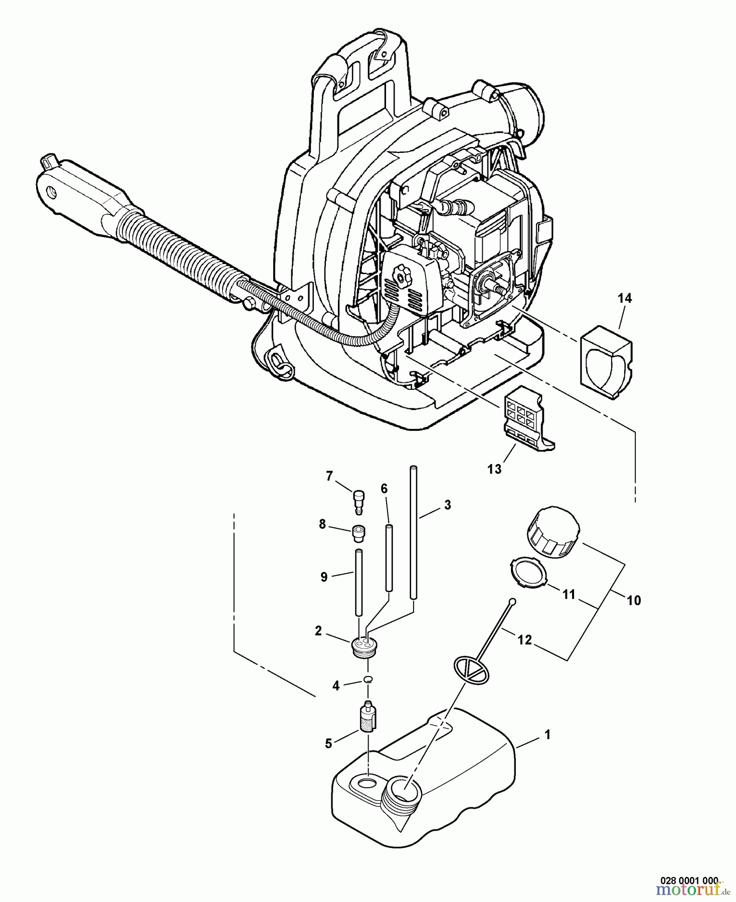 Echo Bläser / Sauger / Häcksler / Mulchgeräte PB-261L - Echo Back Pack Blower, S/N: 06001001 - 06999999 Fuel System