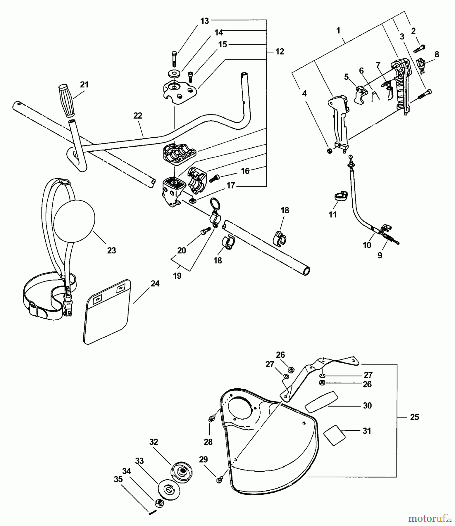 Echo Trimmer, Faden / Bürste SRM-2610 - Echo String Trimmer U-Handle Kit, Shield