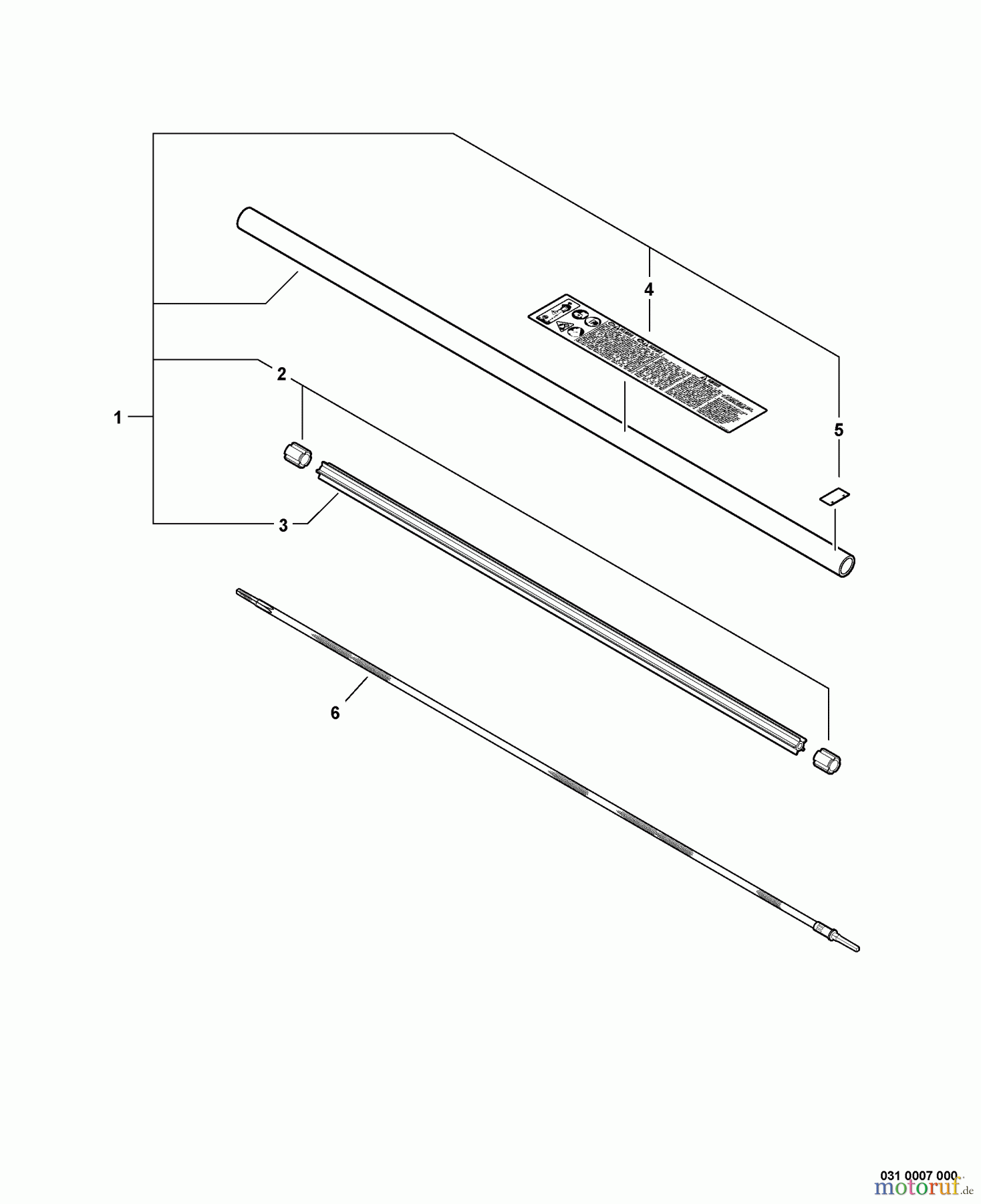 Echo Trimmer, Faden / Bürste SRM-211SB - Echo String Trimmer, S/N: 09001001 - 09999999 Main Pipe Assembly, Driveshaft -- Lower