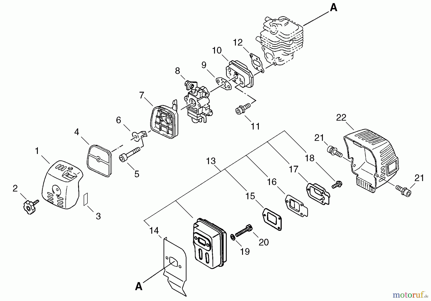 Echo Trimmer, Faden / Bürste SRM-270U - Echo String Trimmer/Brush Cutter, S/N: S52520001001 - S52520999999 Air Filter, Intake, Exhaust