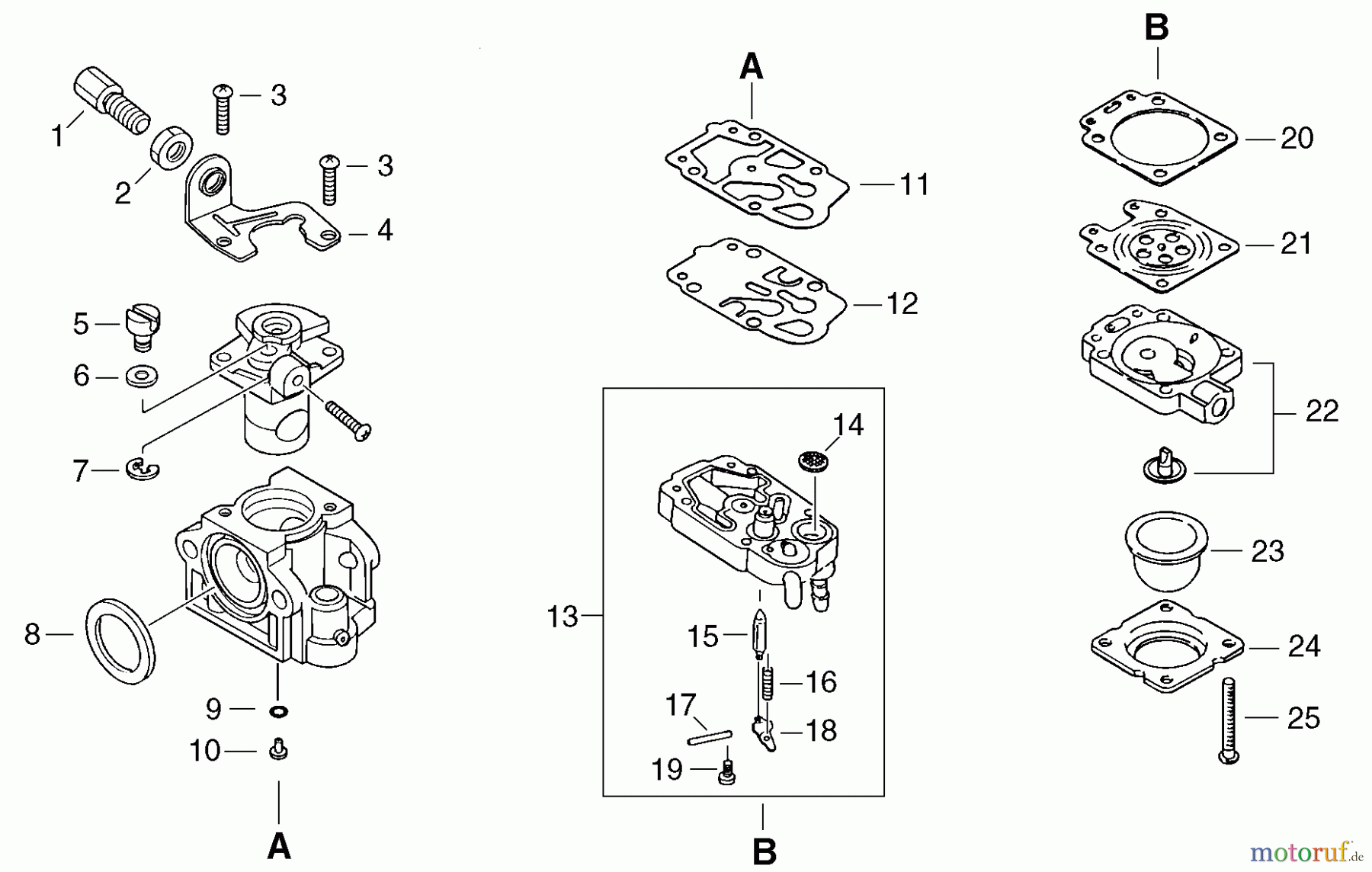 Echo Trimmer, Faden / Bürste SRM-270U - Echo String Trimmer/Brush Cutter, S/N: S52520001001 - S52520999999 Carburetor