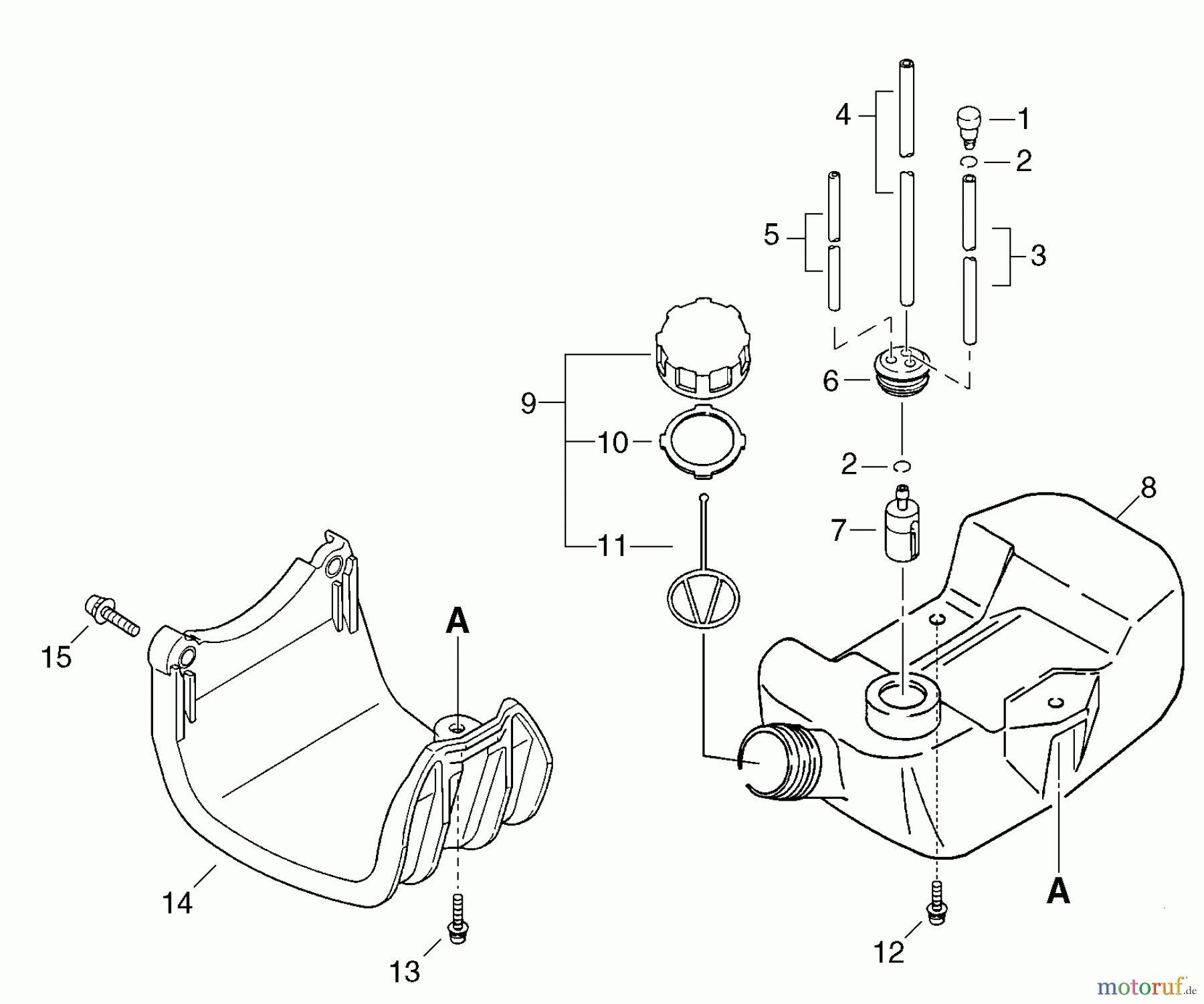  Echo Trimmer, Faden / Bürste SRM-270U - Echo String Trimmer/Brush Cutter, S/N: S52520001001 - S52520999999 Fuel System