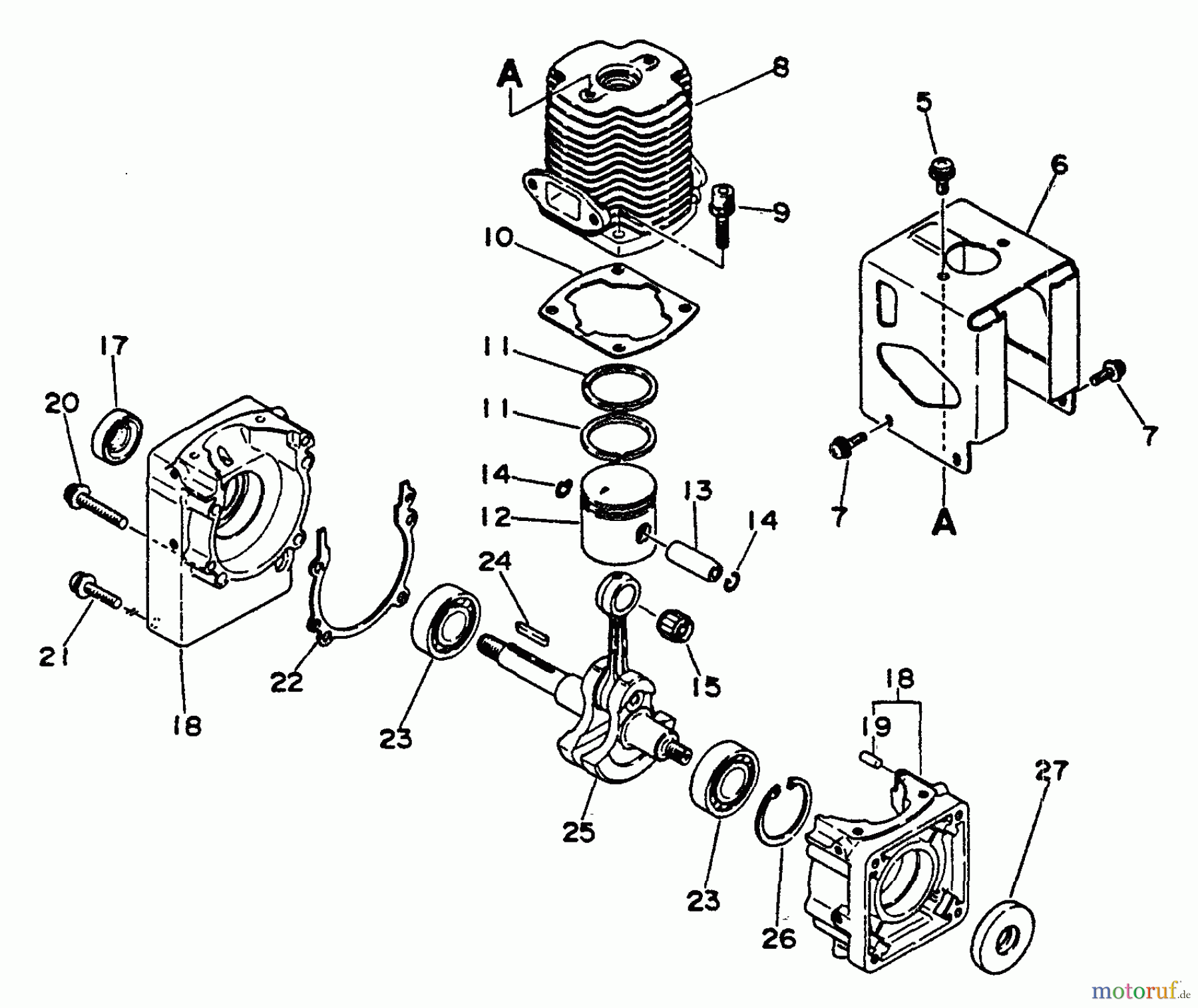 Echo Bläser / Sauger / Häcksler / Mulchgeräte PB-300E - Echo Back Pack Blower, S/N 0049617 - 9999999 Engine, Crankcase