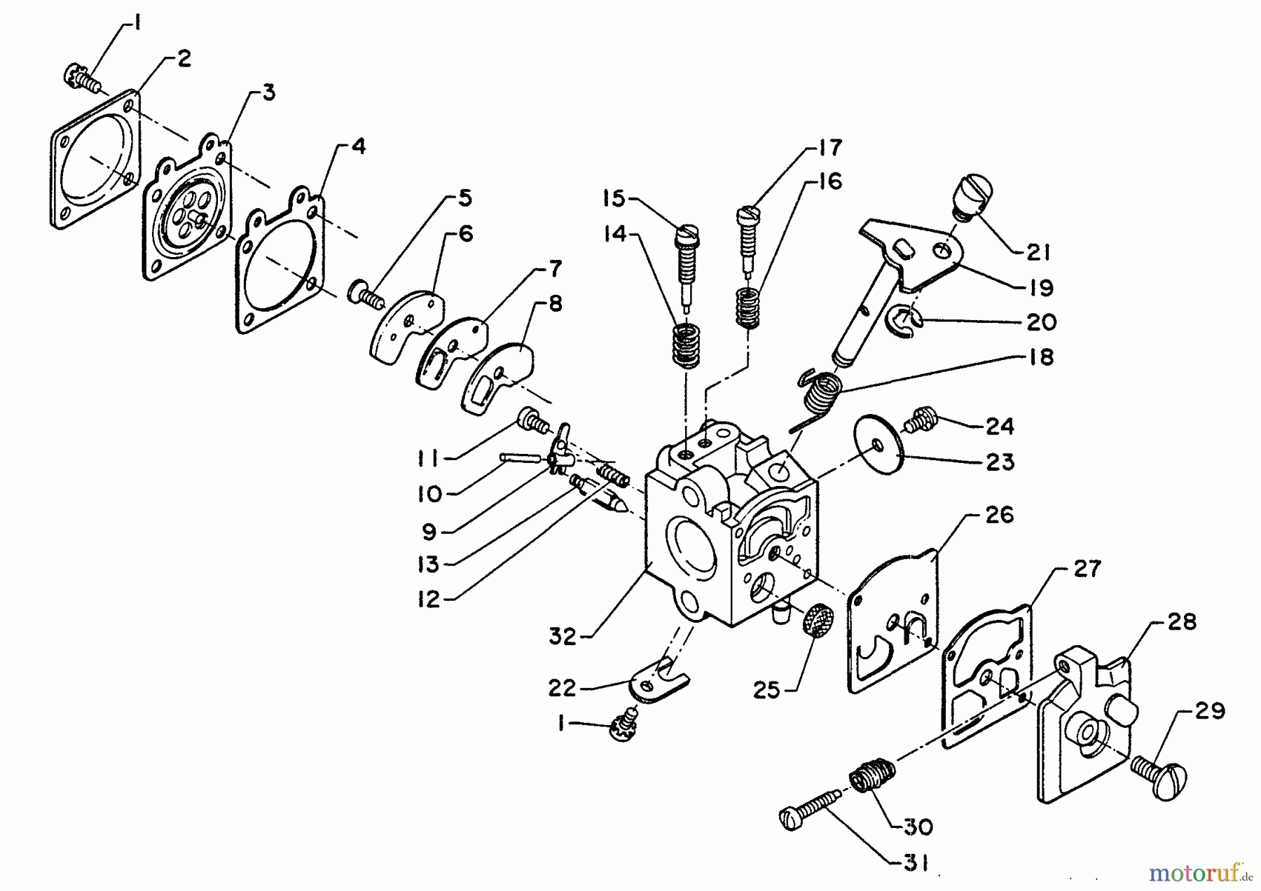 Echo Bläser / Sauger / Häcksler / Mulchgeräte PB-400 - Echo Back Pack Blower, S/N 001001 - 054522 Carburetor