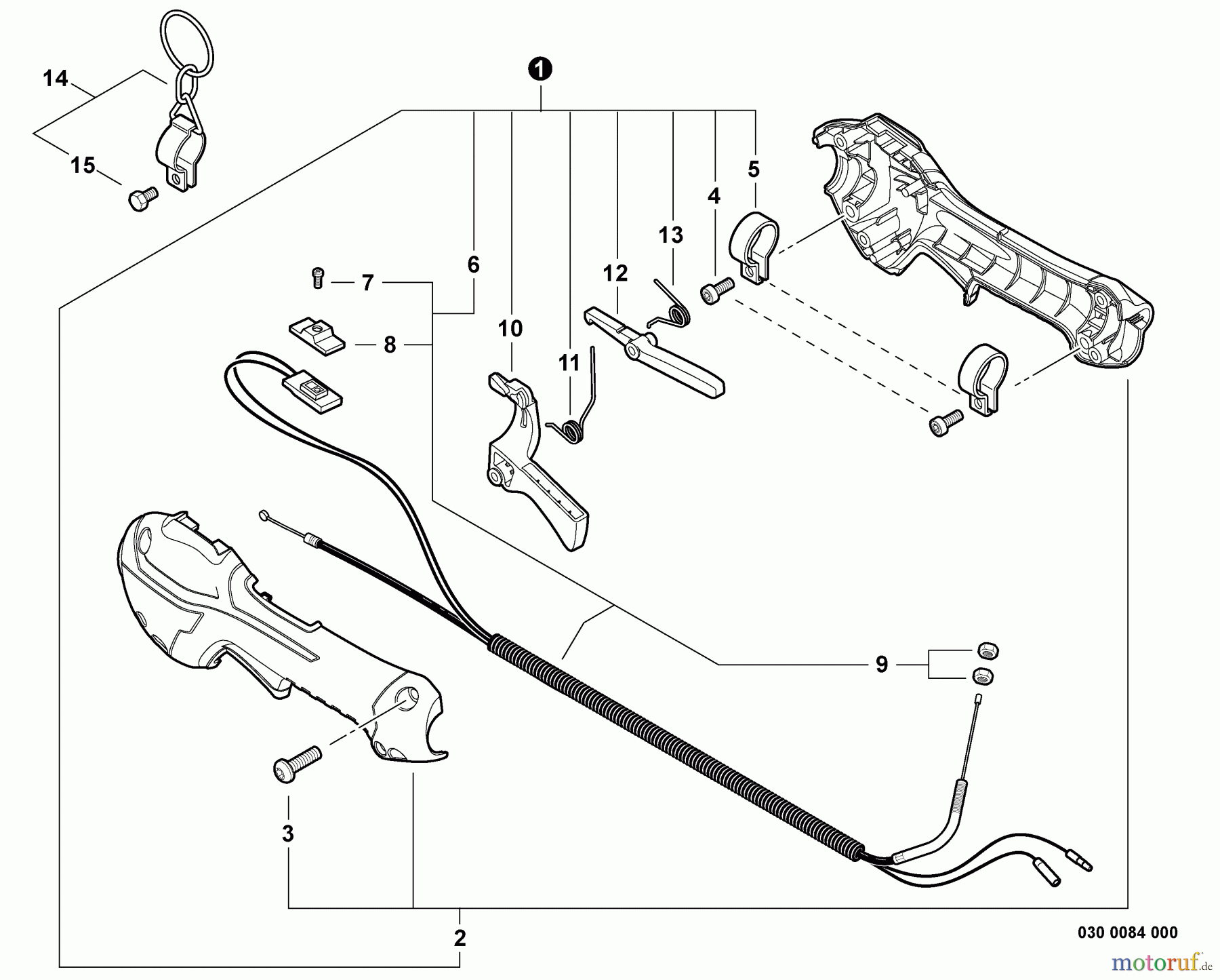 Echo Trimmer, Faden / Bürste SRM-280S - Echo String Trimmer, S/N:S74112001001 - S74112999999 Control Handle, Control Cable Assembly S/N: S74112010833 - S74112999999