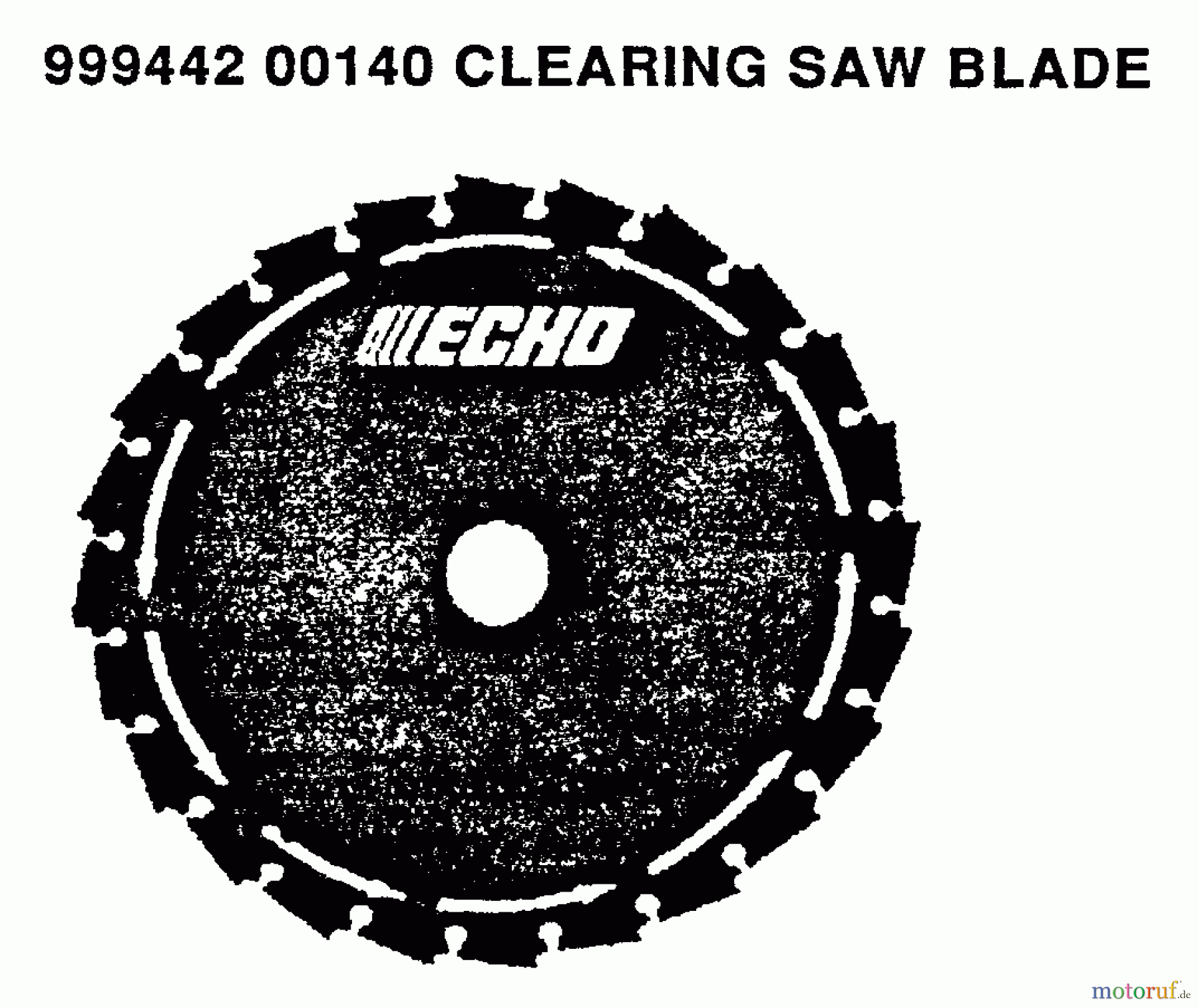 Echo Trimmer, Faden / Bürste SRM-3000 - Echo String Trimmer, S/N:037501 - 043225 Clearing Saw Blade P/N 99944200140
